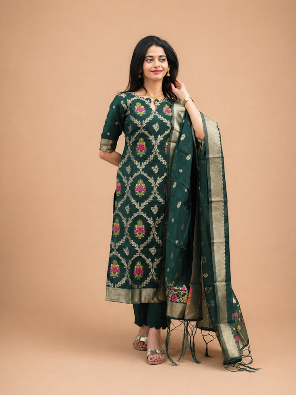 Kurti with pant &  Dupatta