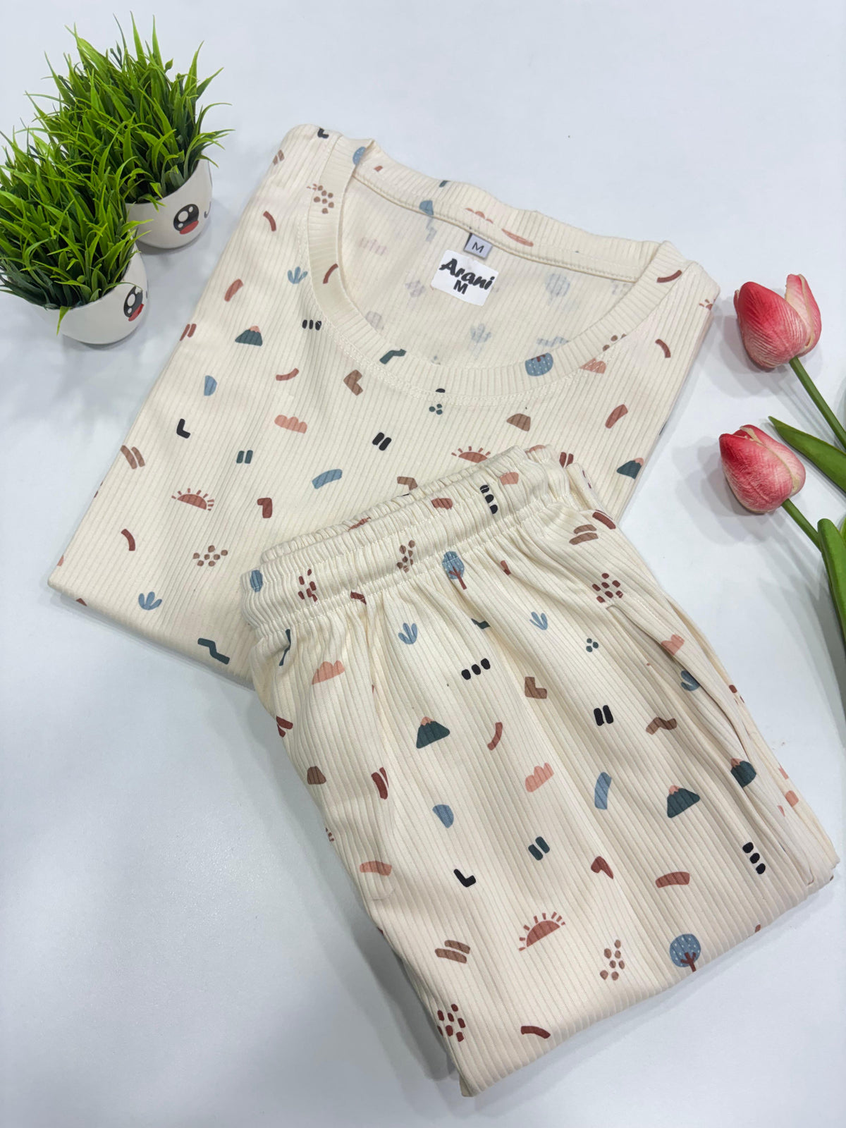 SS9671 Women’s knitted cotton Night Suit