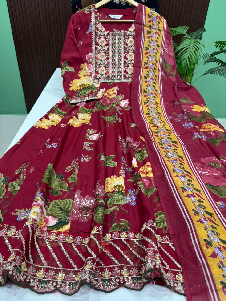 SS8007 Full Length Anarkali with Dupatta Set