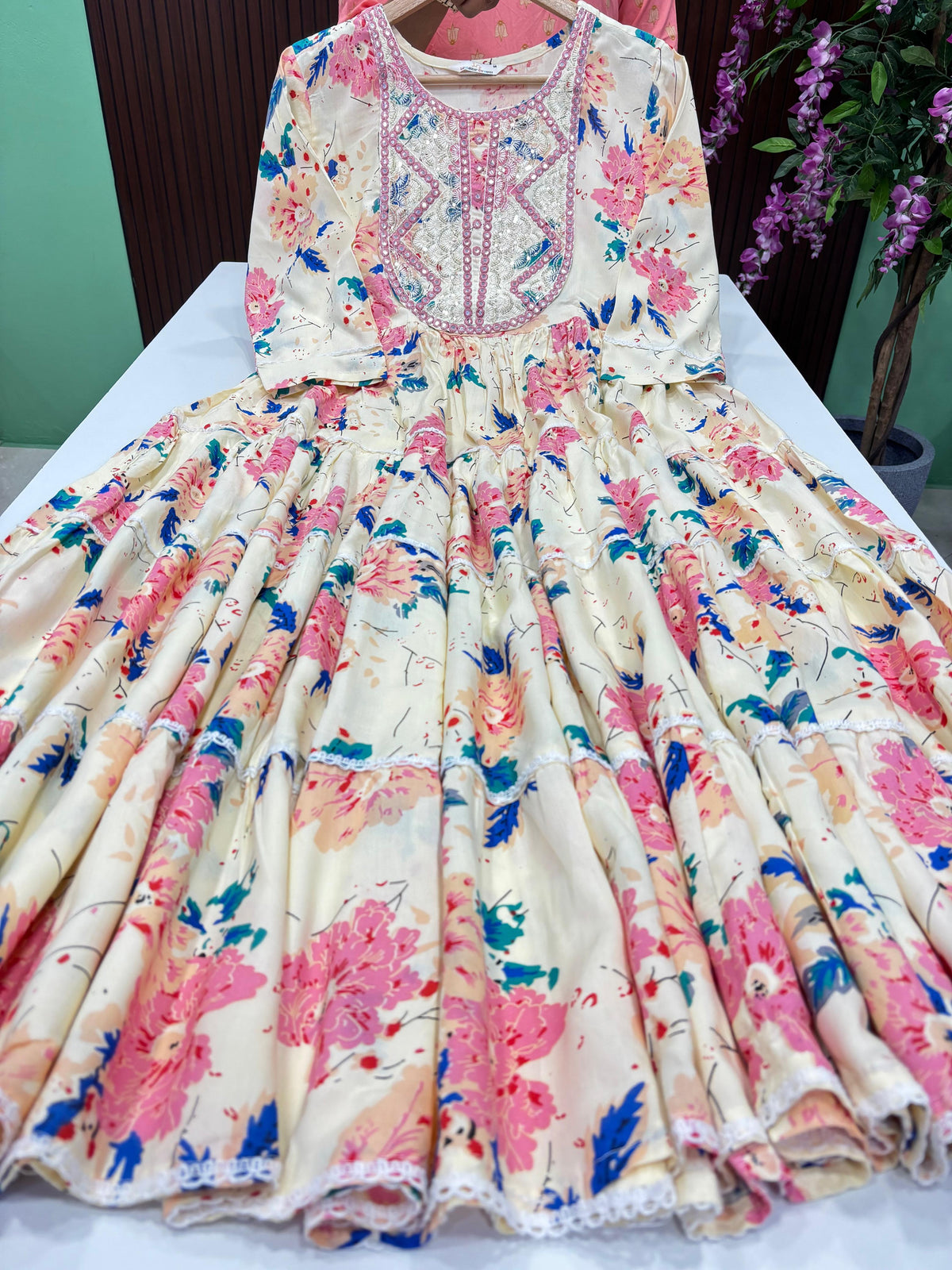 SS9470 Full Flared Tiered Anarkali