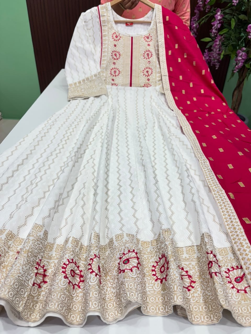 SS7606 Full Length Anarkali with Dupatta Set