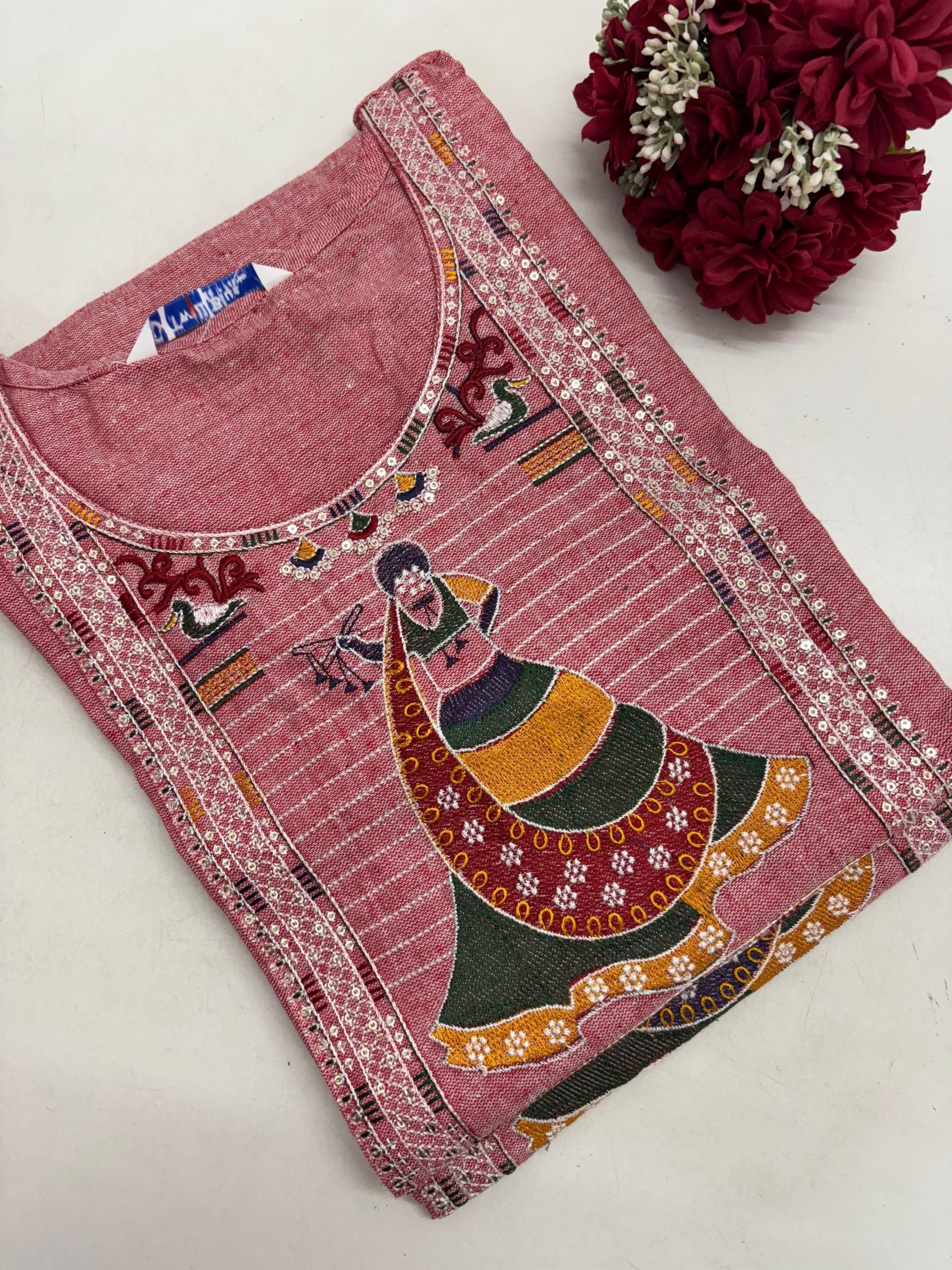 Handloom Cotton Embroidery Kurti