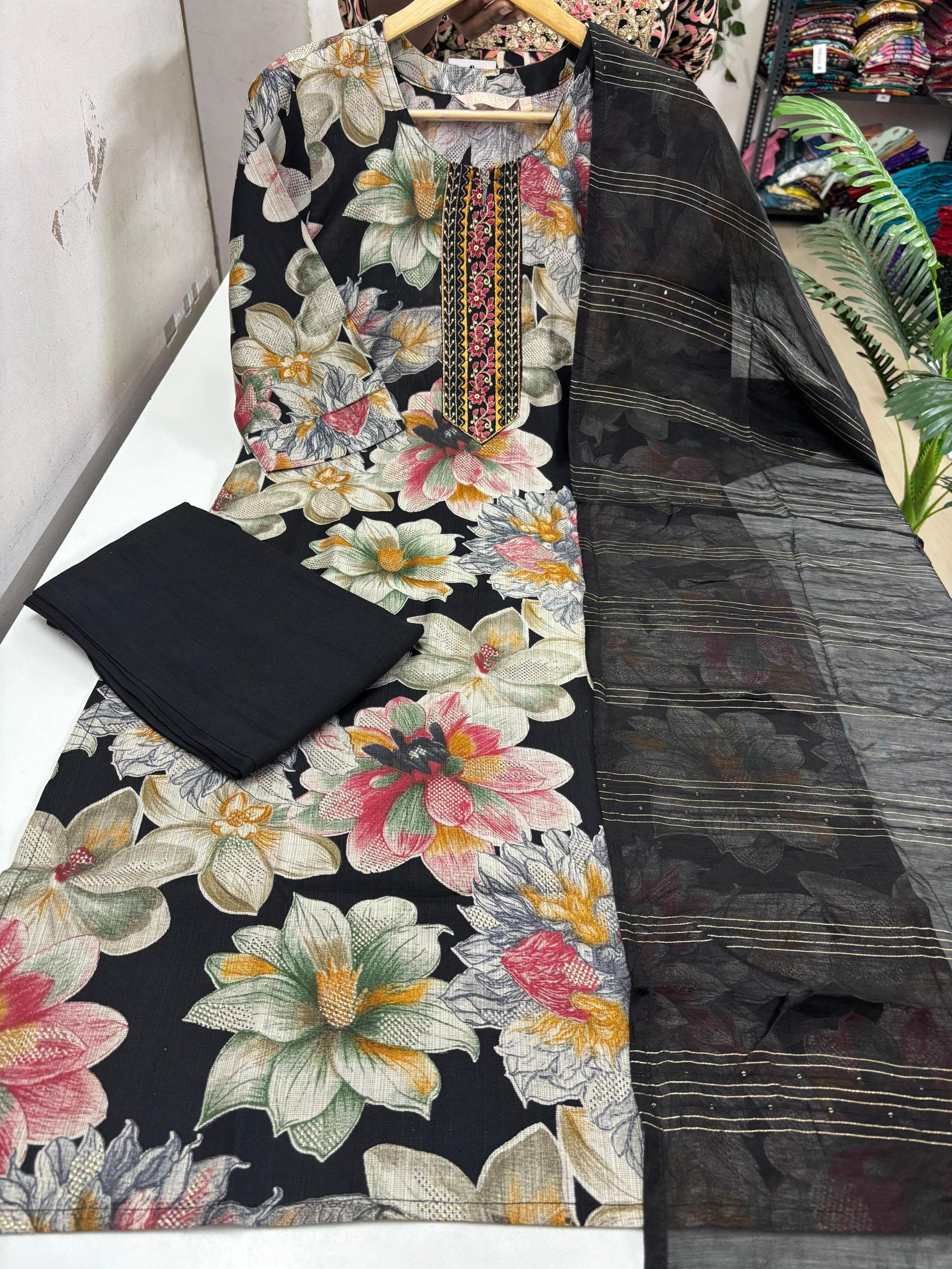 Vatican Silk Kurti With Pant & Dupatta Set