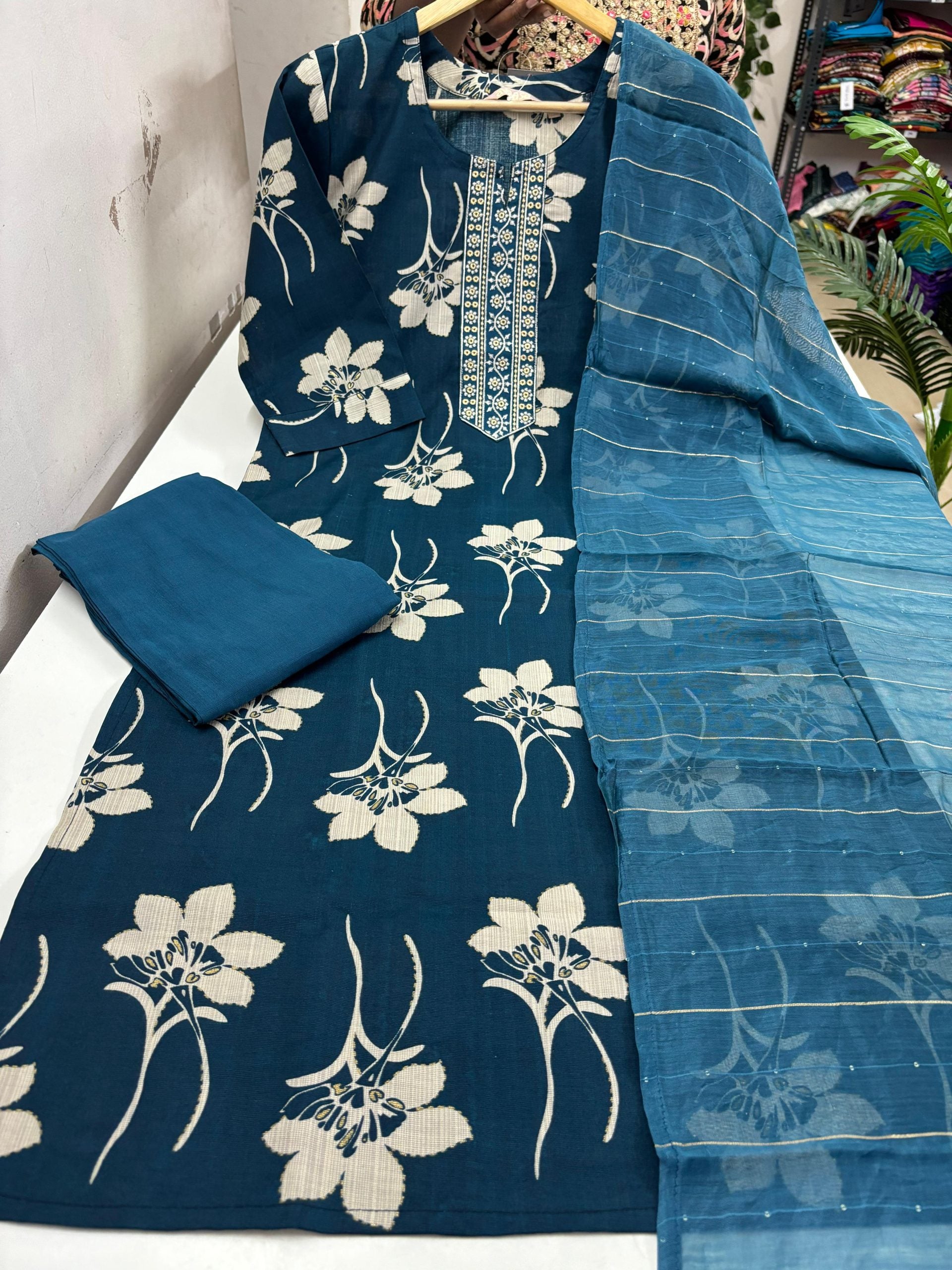 Vatican Silk Kurti With Pant & Dupatta Set