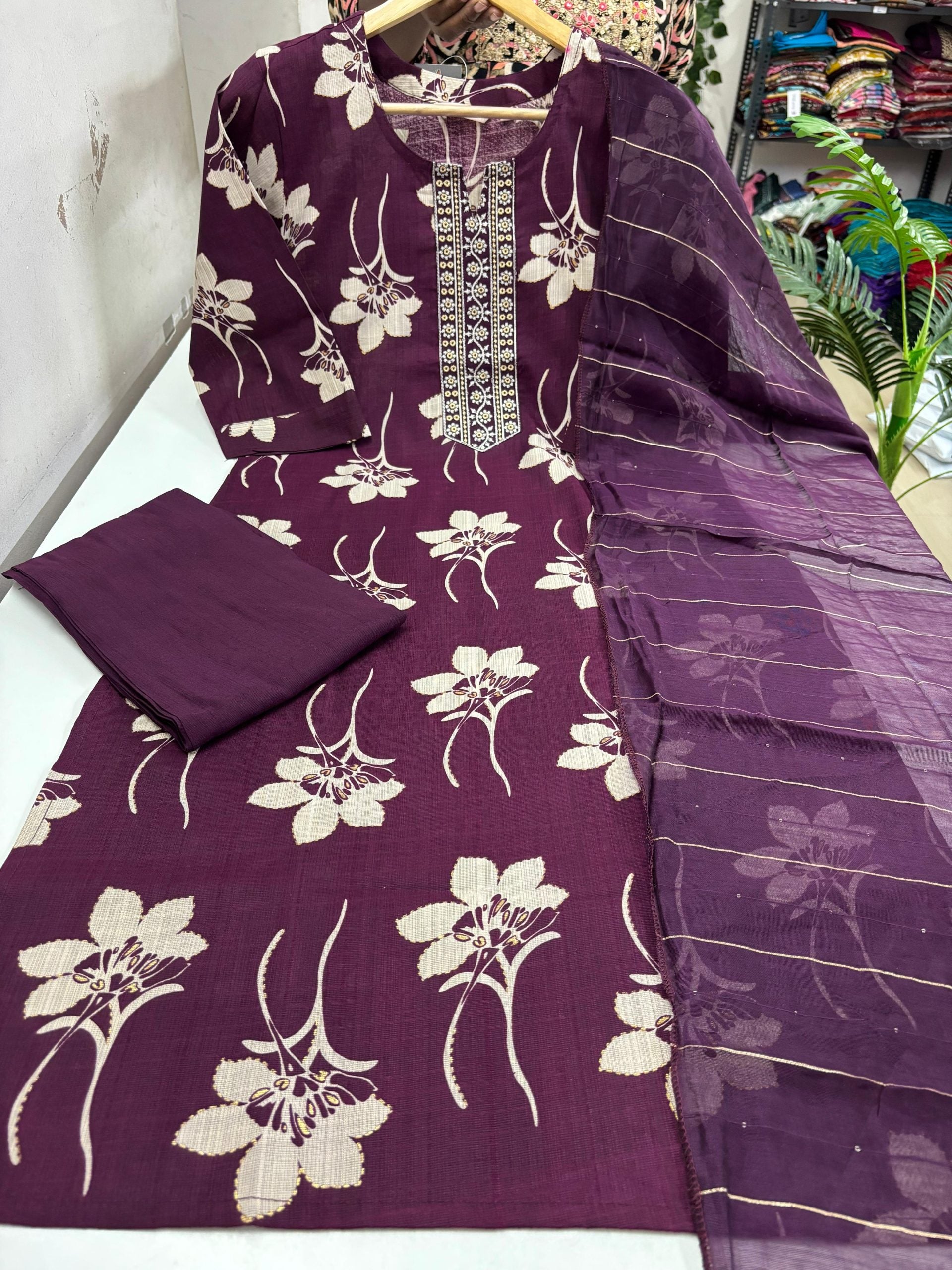 Vatican Silk Kurti With Pant & Dupatta Set