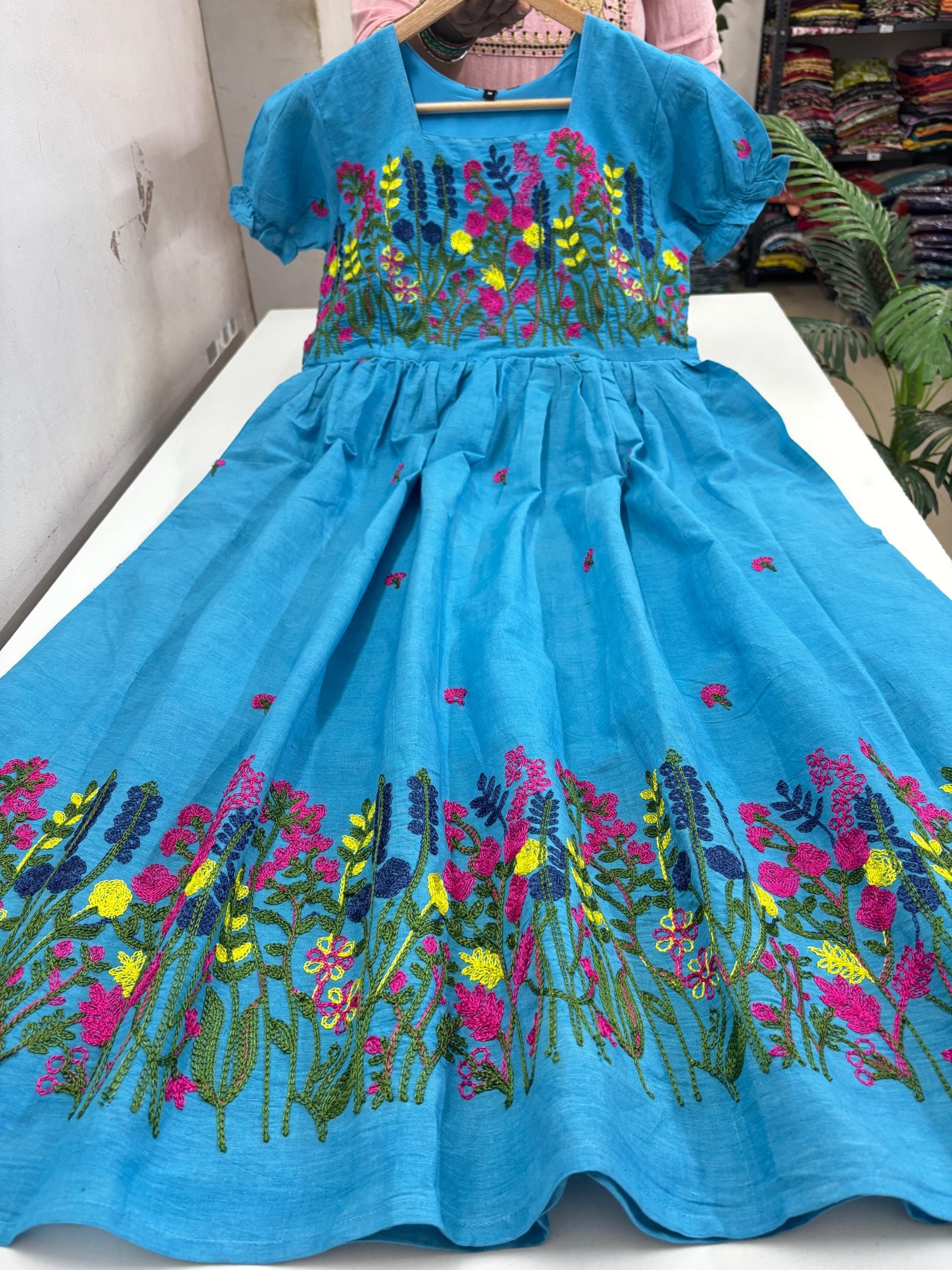 Kora Cotton Embroidered Frock