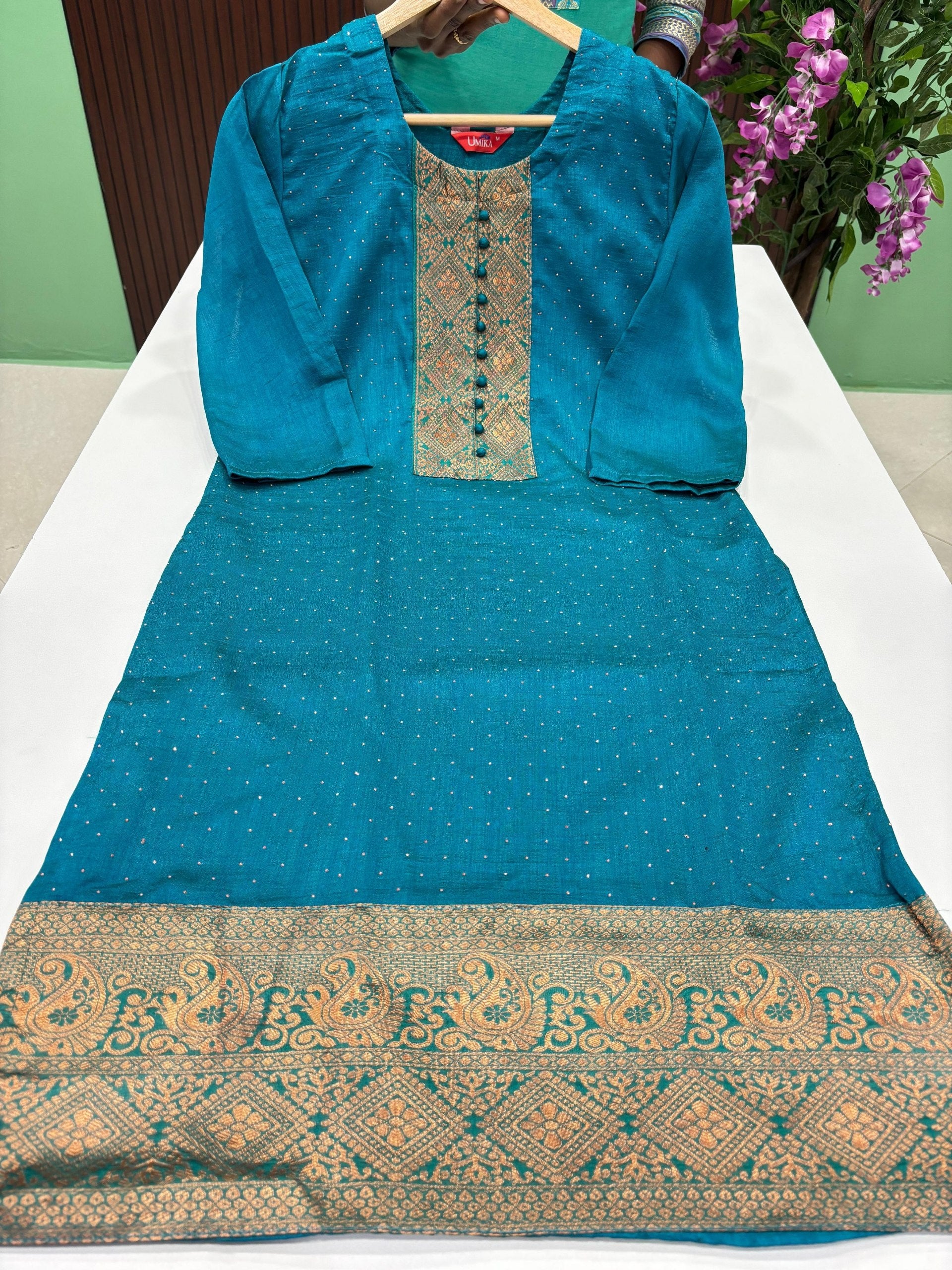 6241 Premium Vichitra Silk Kurti