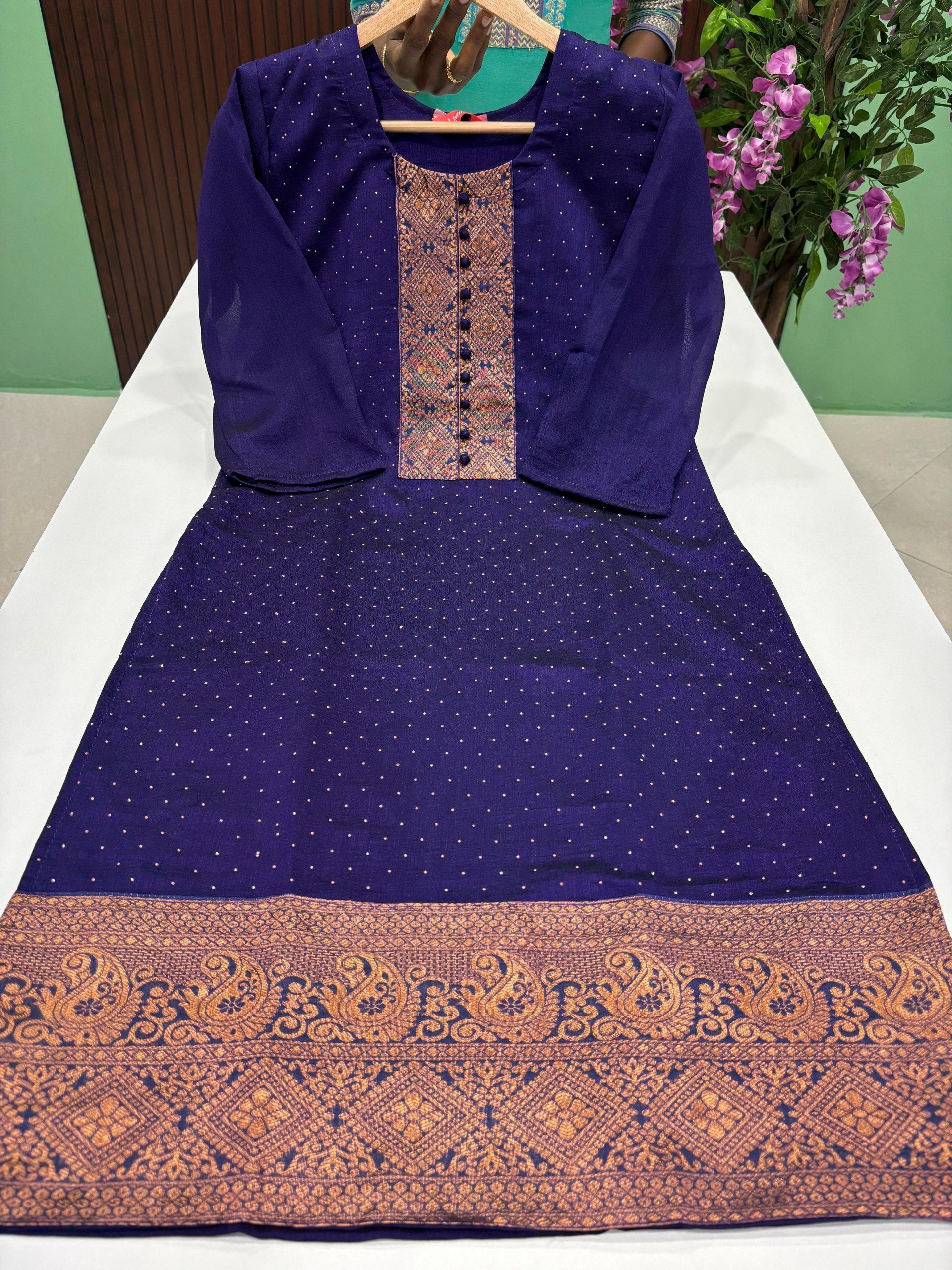 6242 Premium Vichitra Silk Kurti