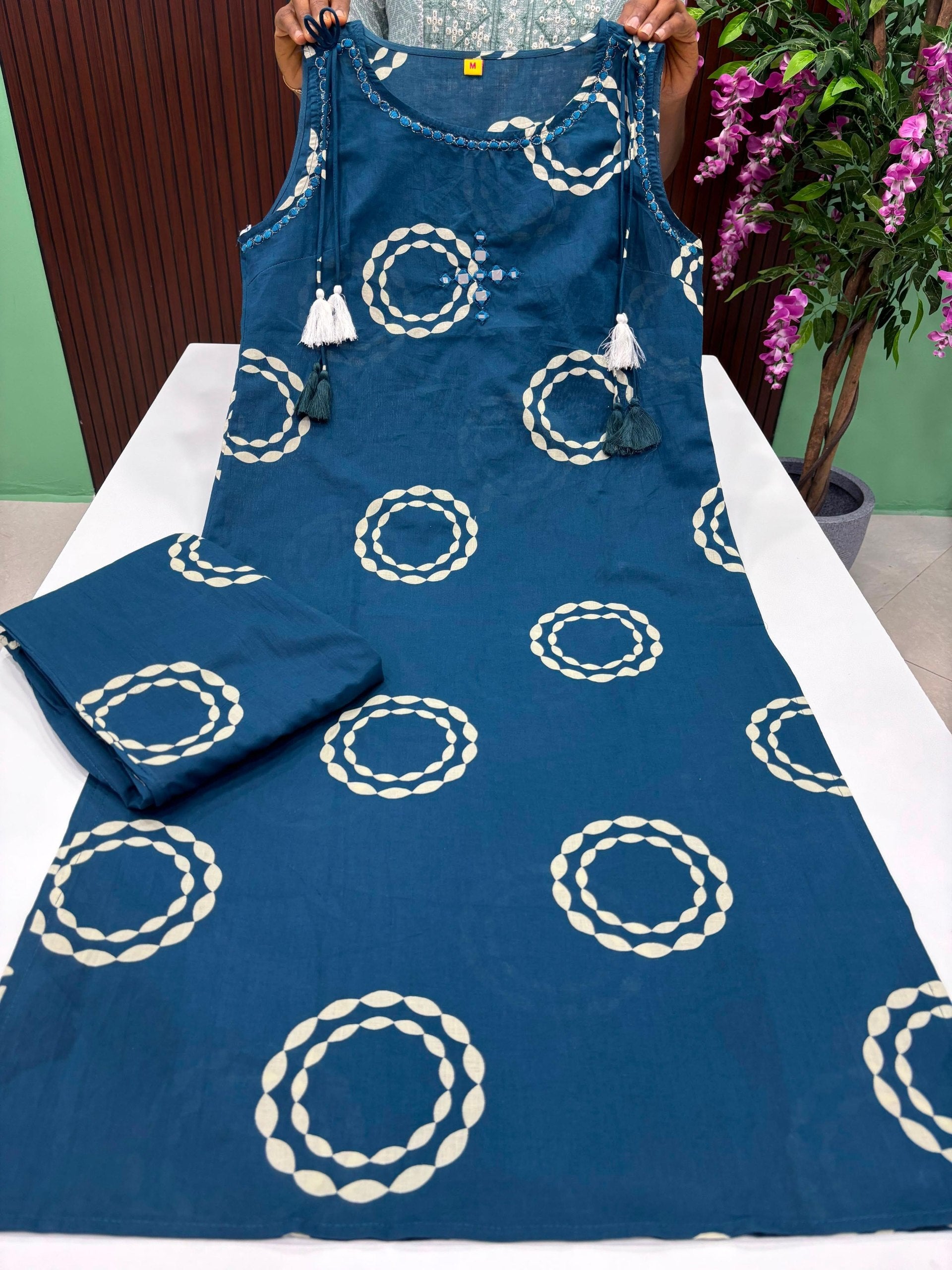 SS6723 Trendy Cotton Co ord Set TEAL BLUE