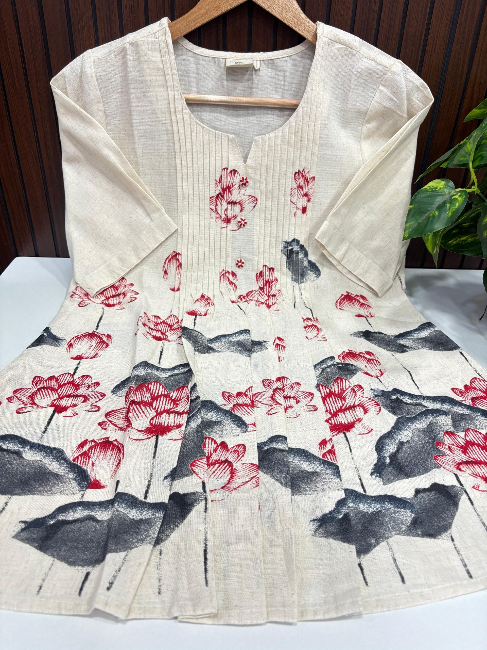 SS6970 Trendy Khadi Cotton Short Kurti
