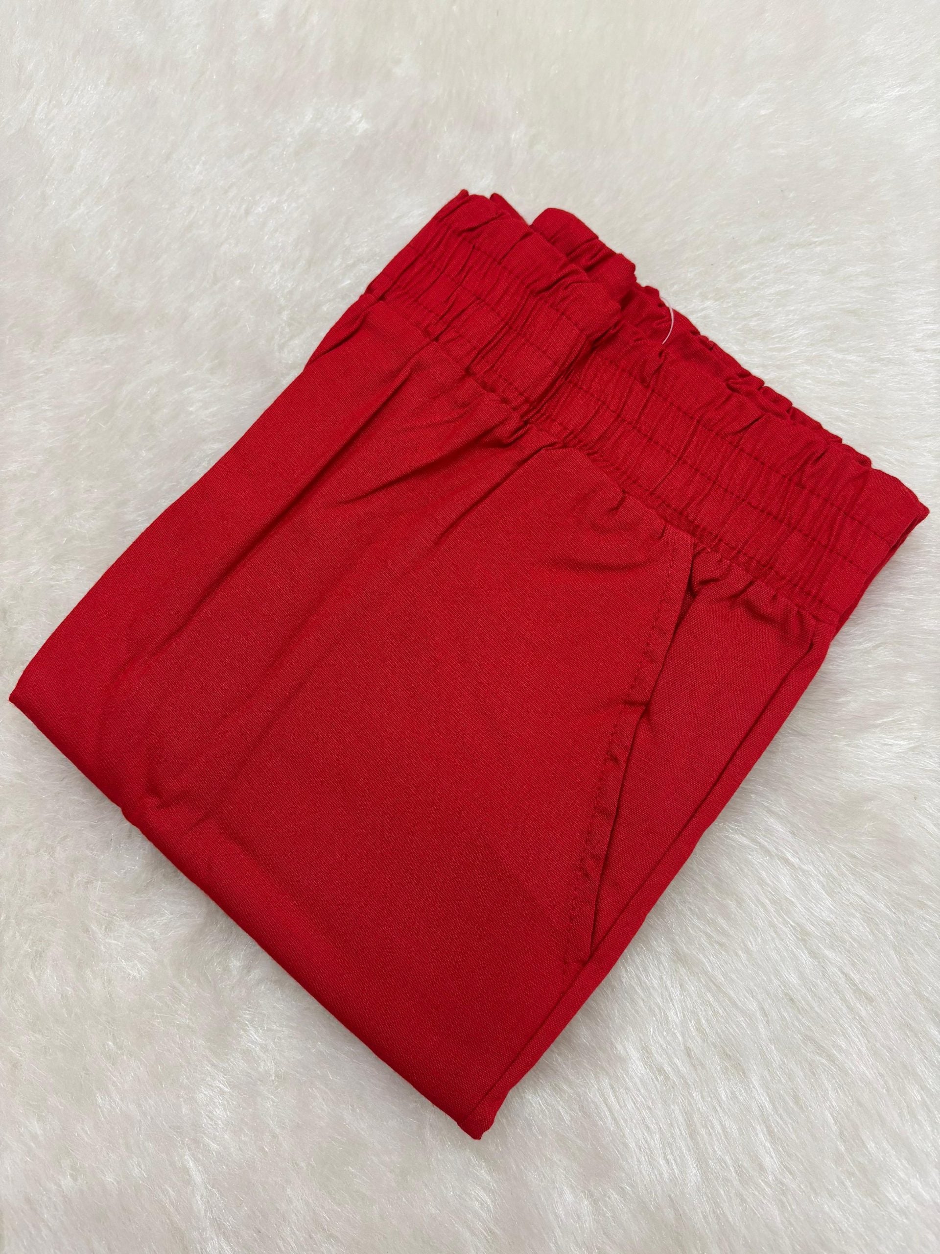 Straight Fit Stretchable Pant - RED