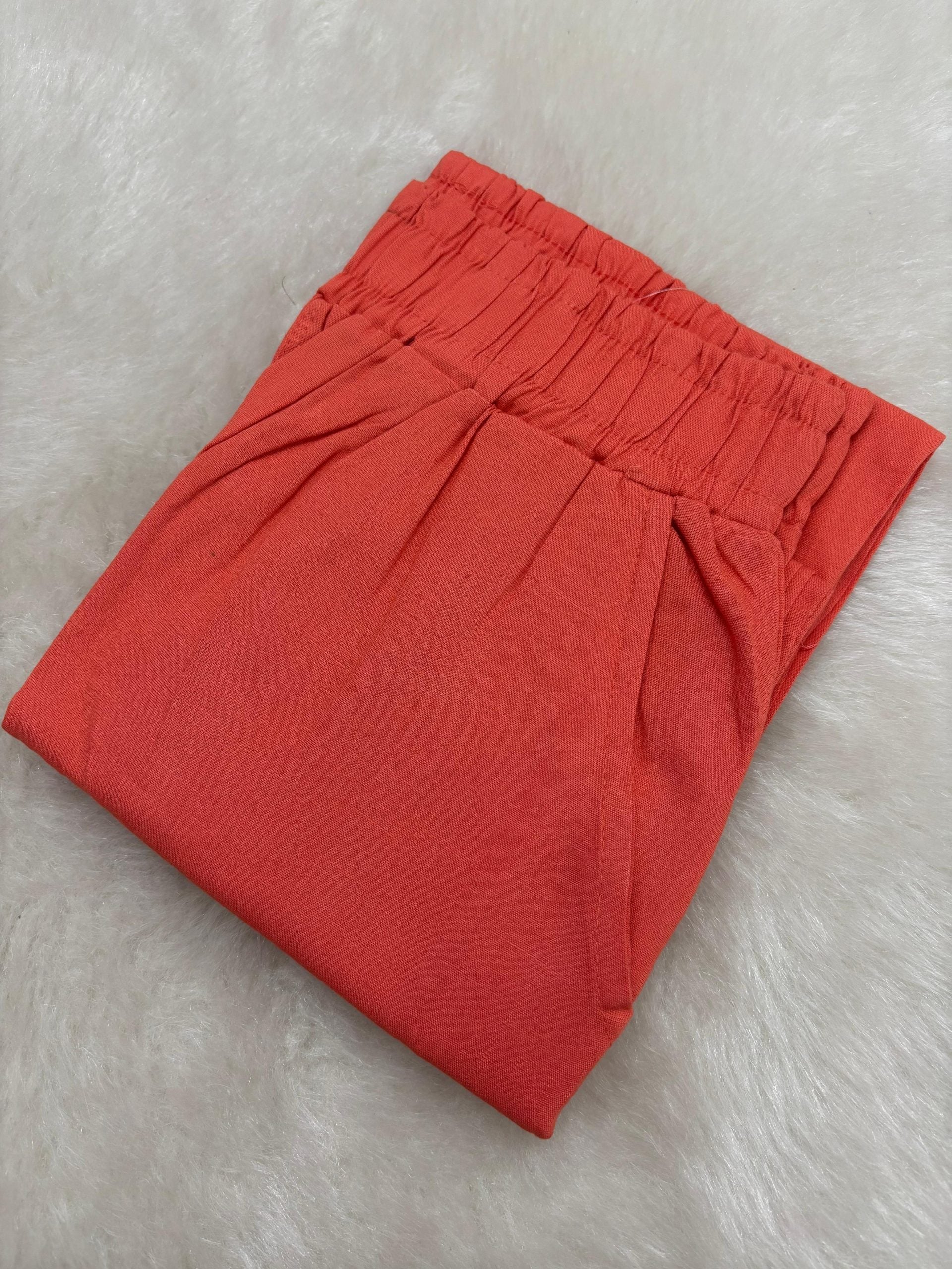 Straight Fit Stretchable Pant - ORANGE