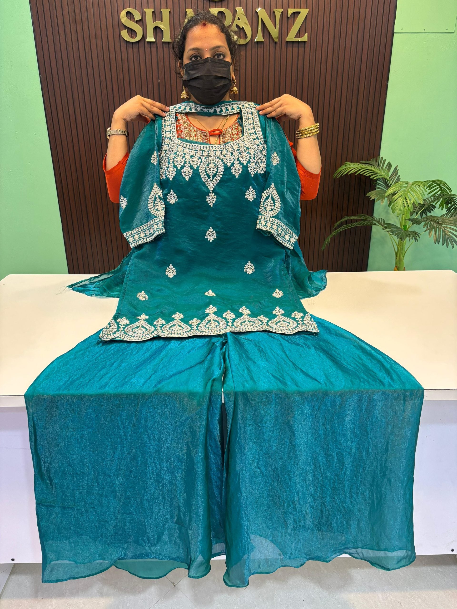 Satin Silk Sharara Suit