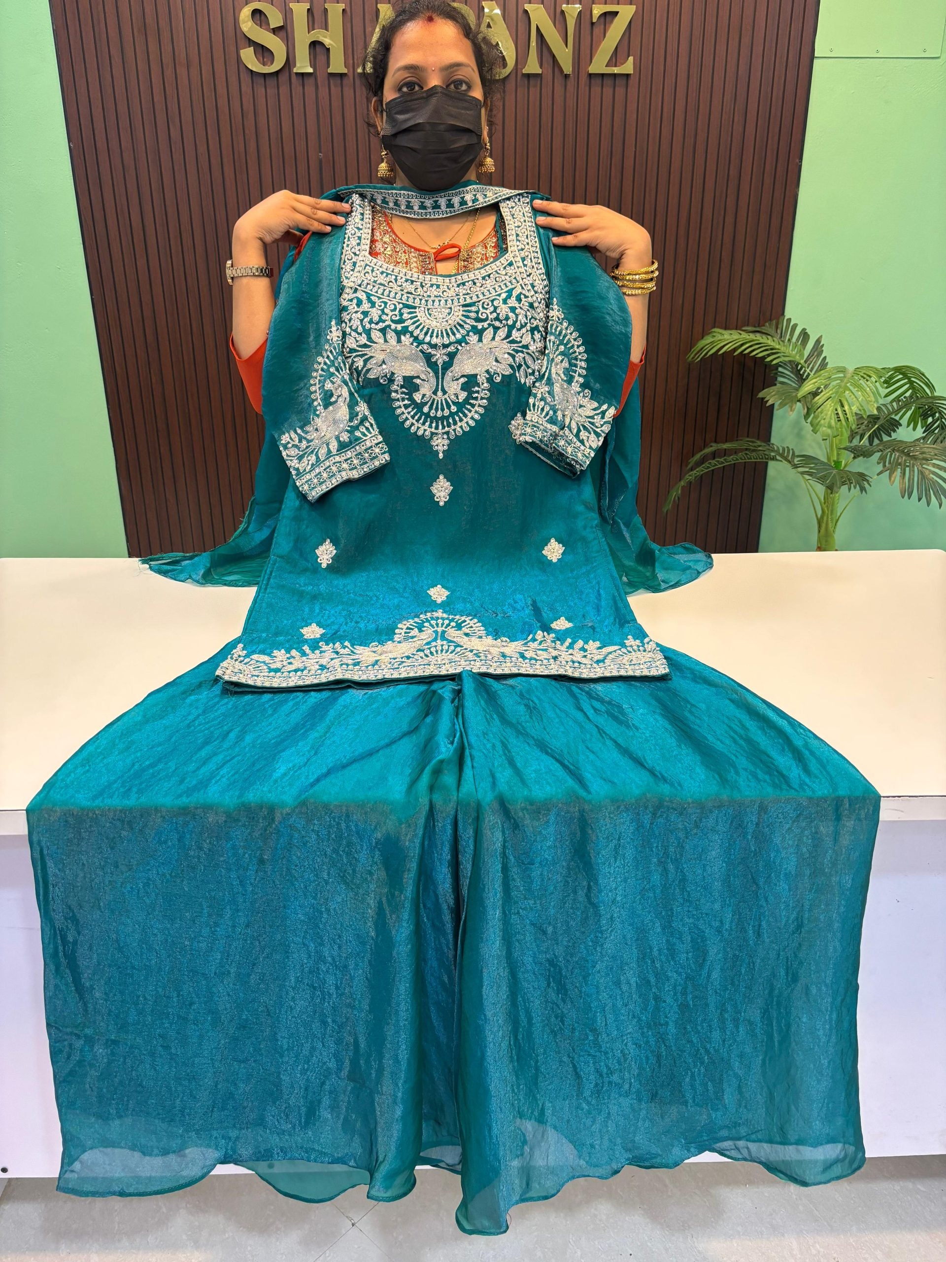 Satin Silk Sharara Suit