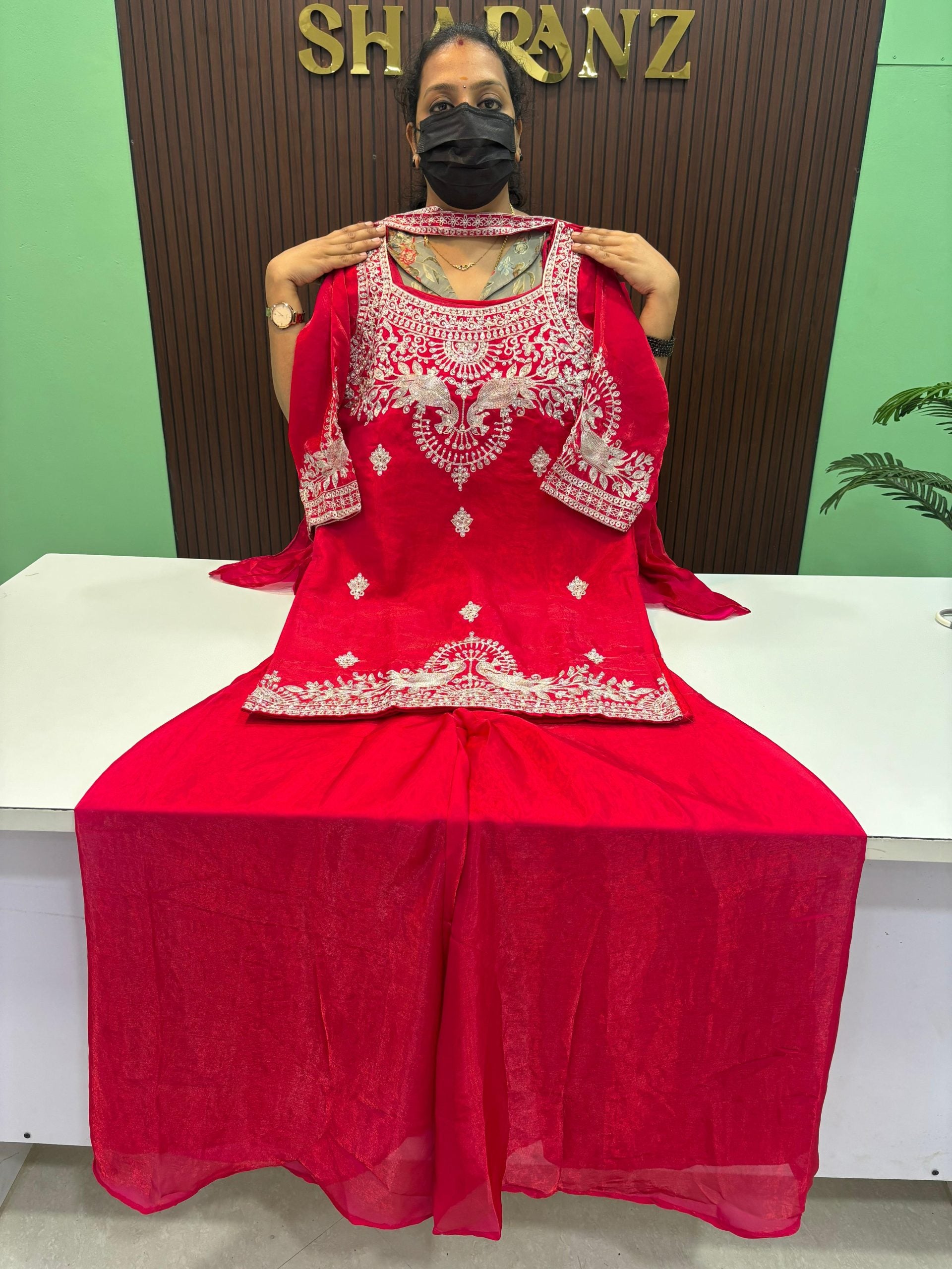 Satin Silk Sharara Suit