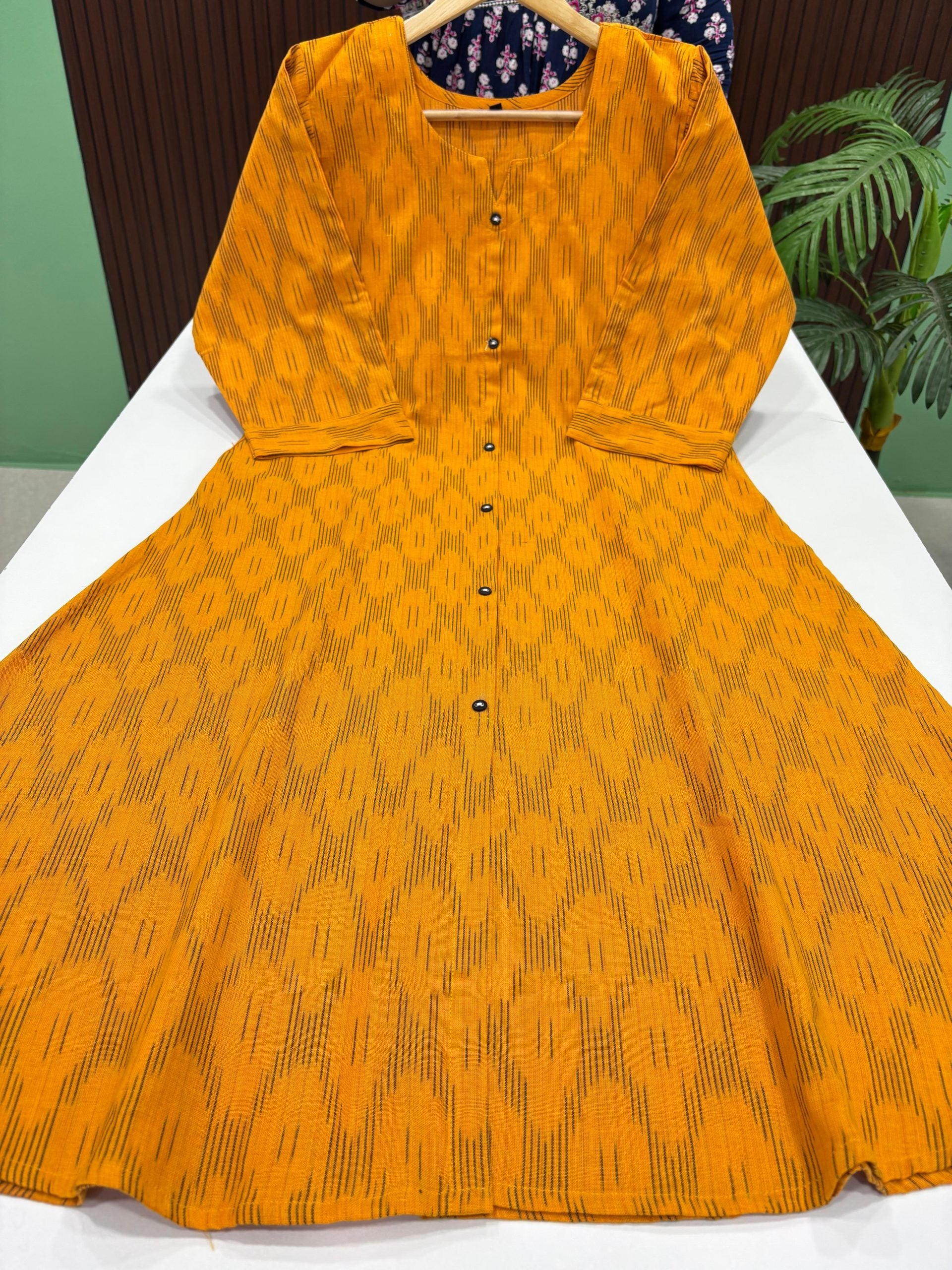 Ikkat Pure Cotton A Line Kurti