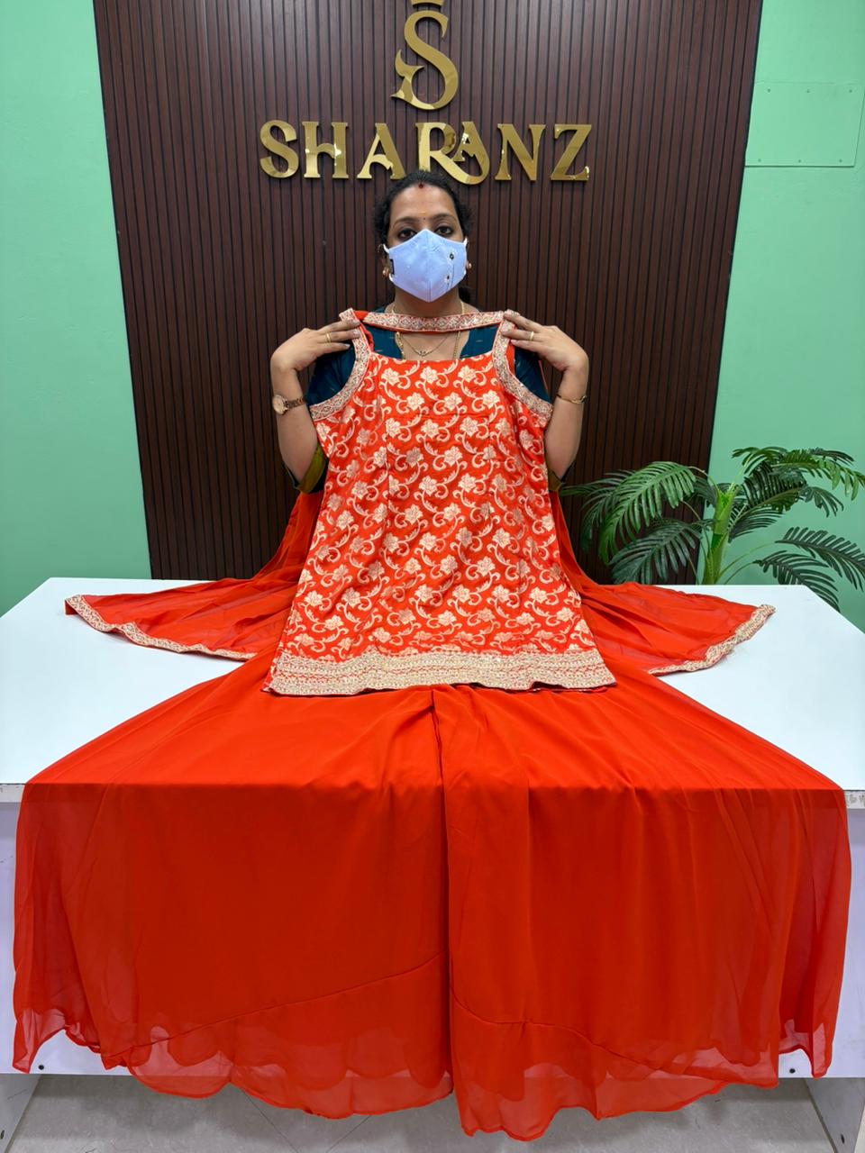 Brocade Banarasi Spaghetti Style Sharara Suit
