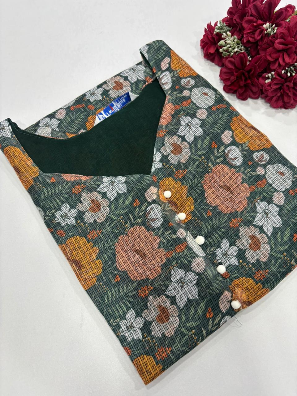 Kota Cotton Floral Printed Kurti