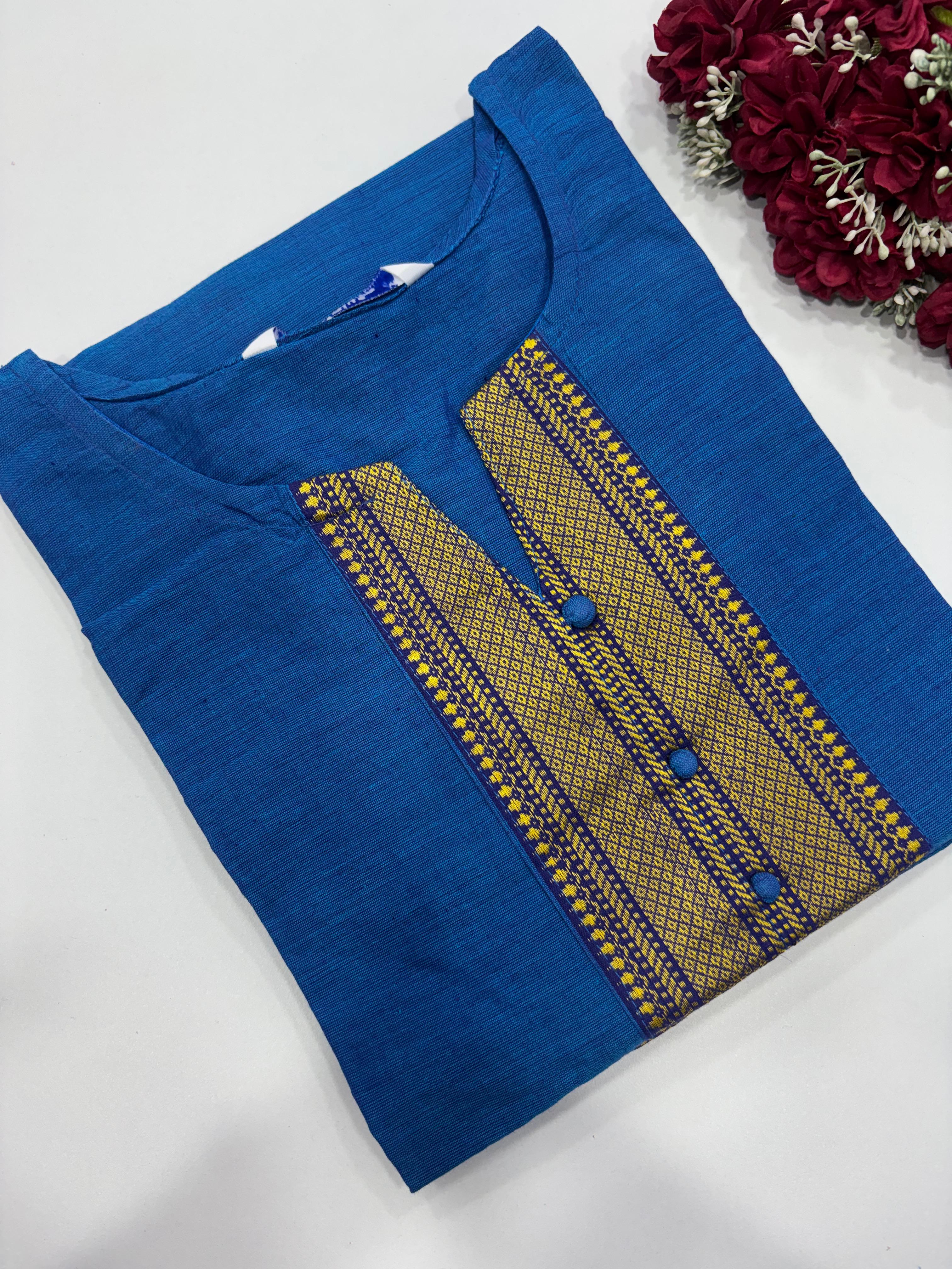 Chettinad Cotton Side Open Kurti
