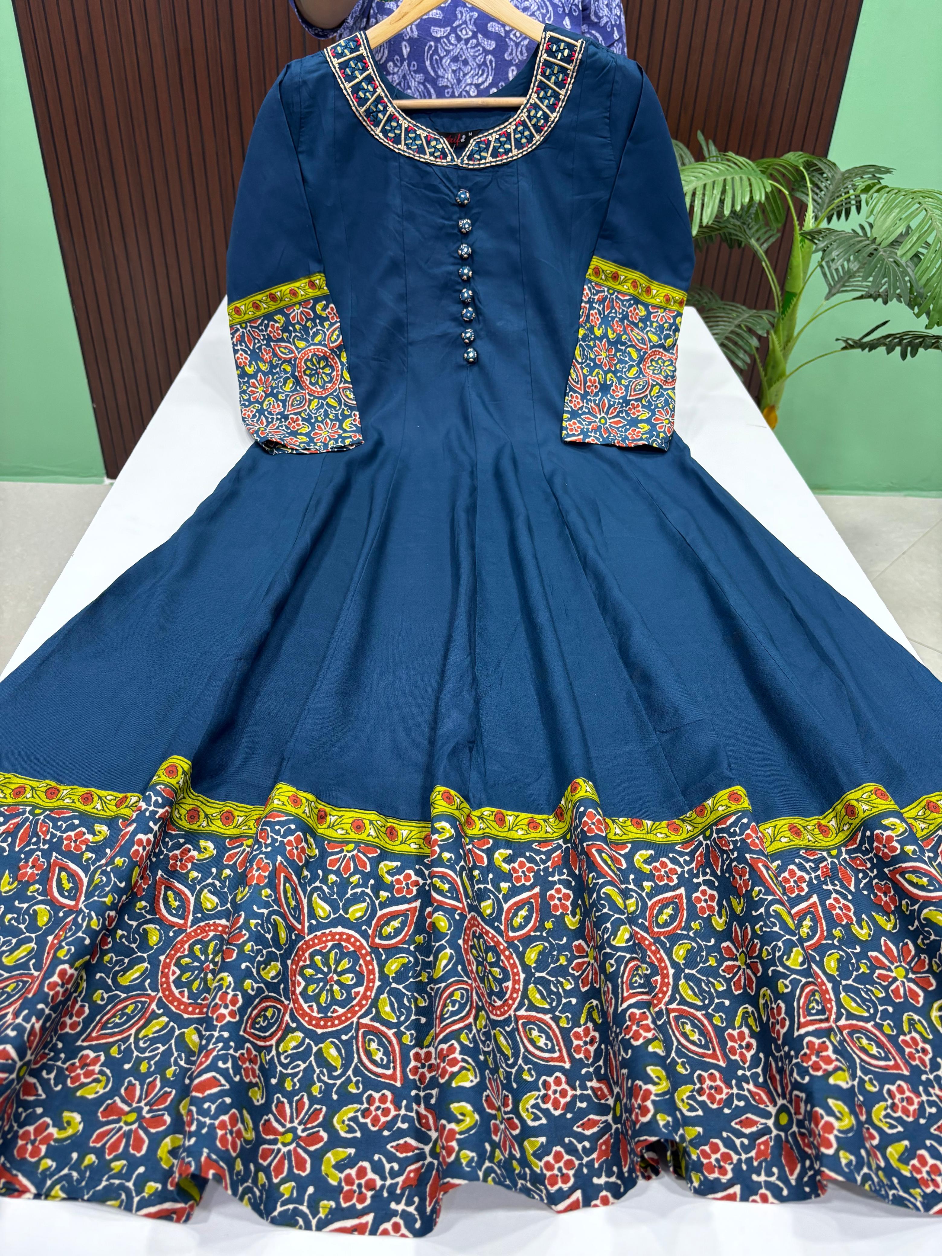 SS6544 Kalamkari Style Rayon Anarkali