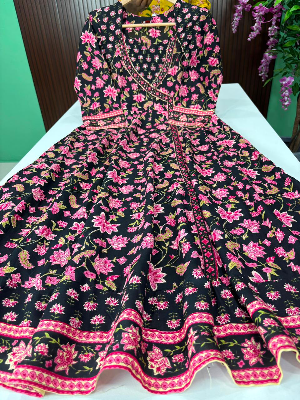 SS6771 Full Length Flared Angrakha Style Anarkali