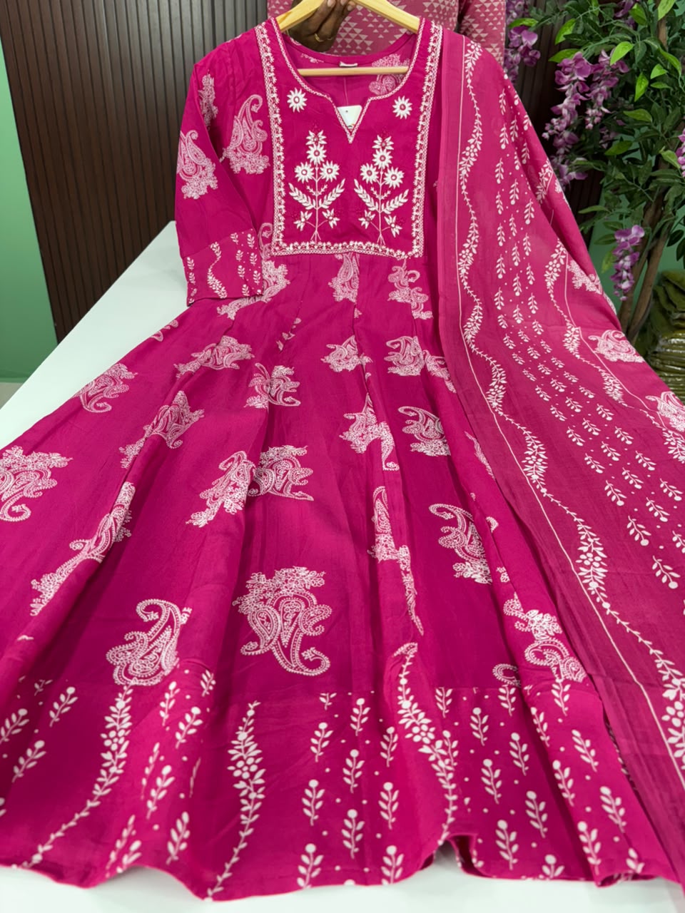 SS6879 Full Length Flared Anarkali with Dupatta Set