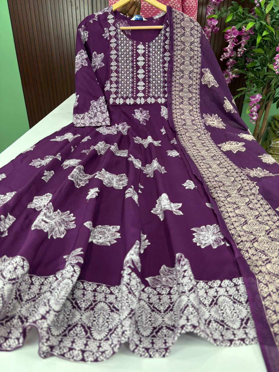 SS6880 Full Length Flared Anarkali with Dupatta Set