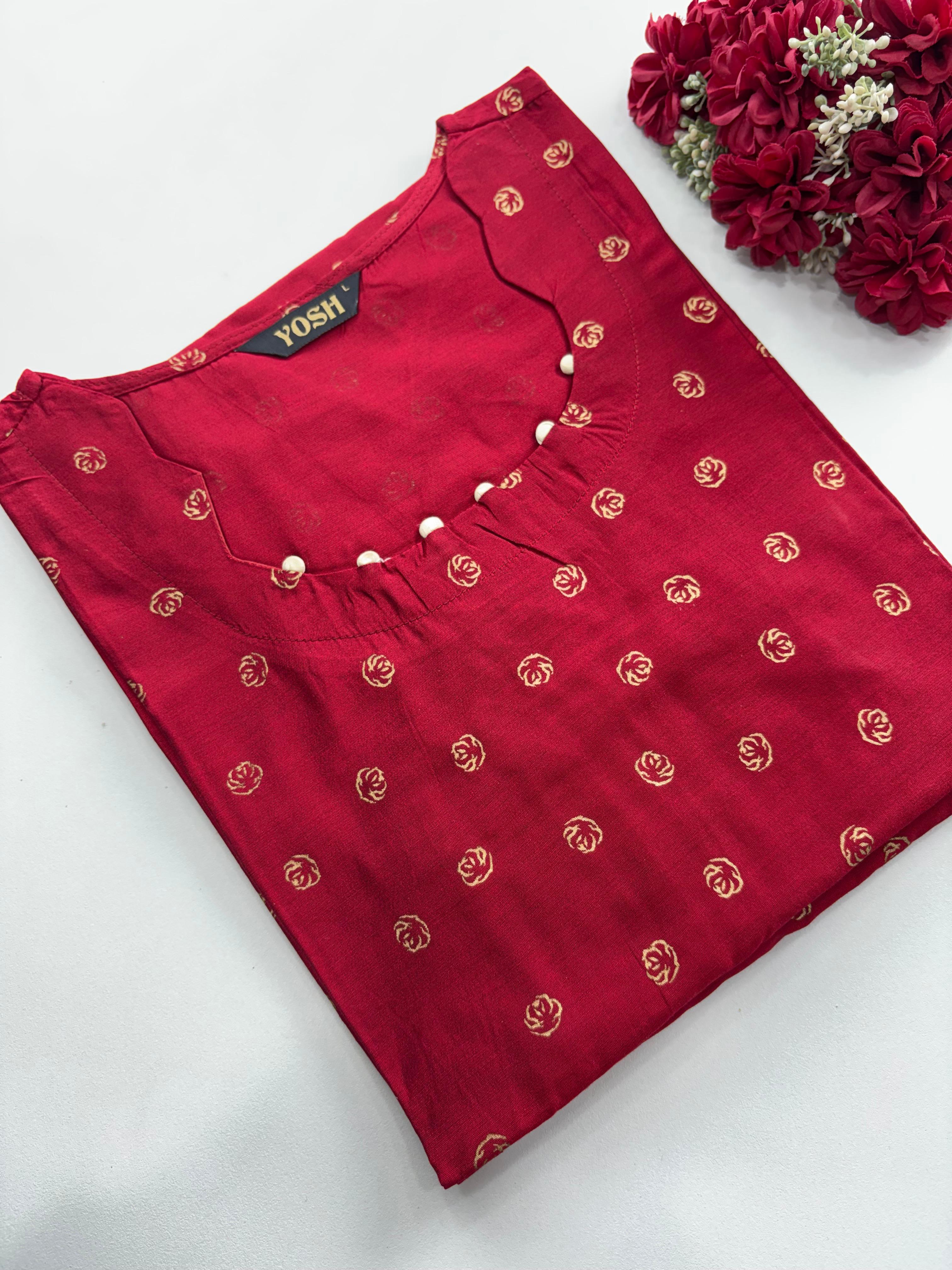 SS7015 Silk Printed Side Open Kurti