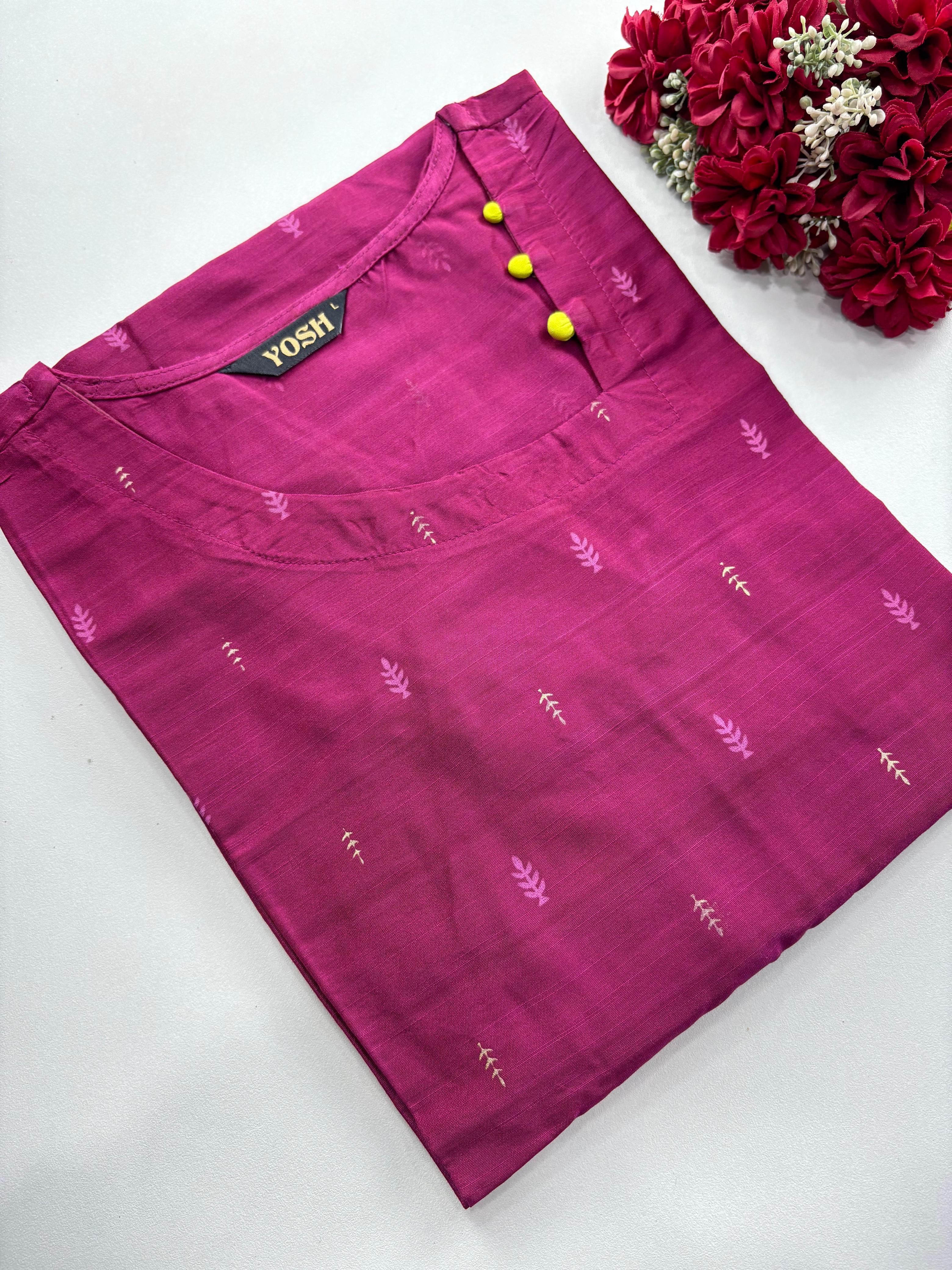SS7012 Silk Printed Side Open Kurti