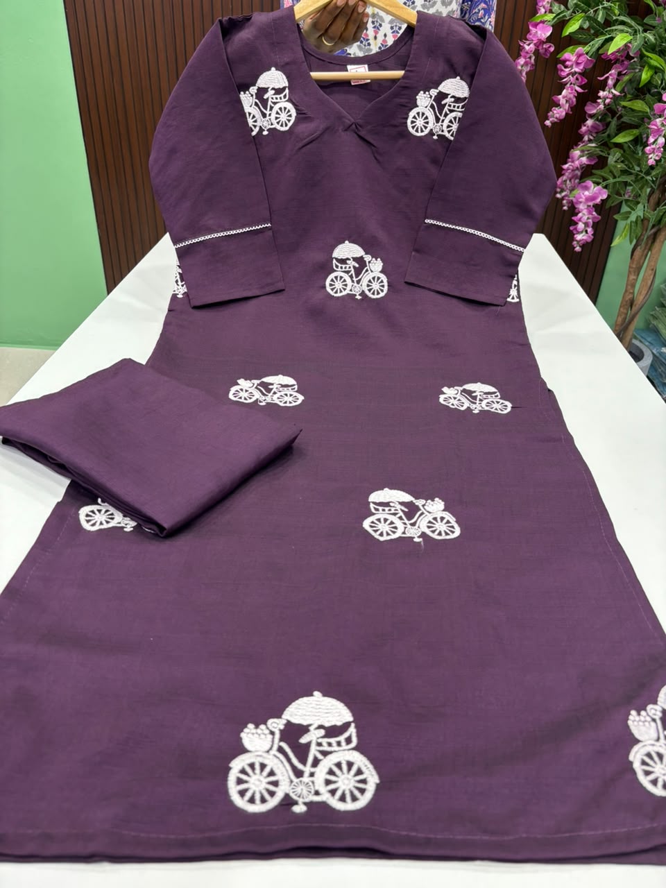 SS7051 Trendy Vatican Co-ord Set -Bycycle Design