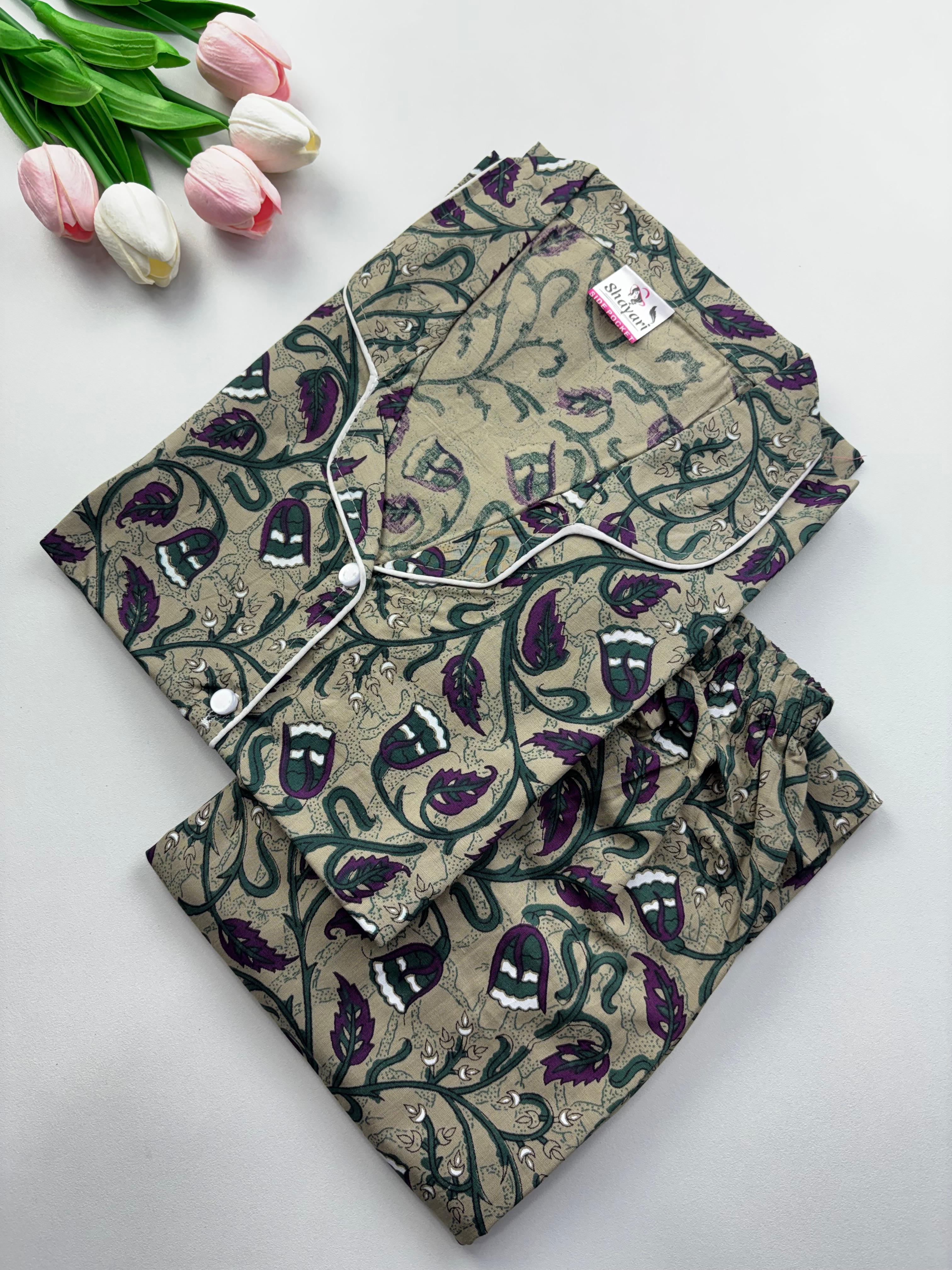 SS7078 Women’s Cotton Shirt and Pajama Set