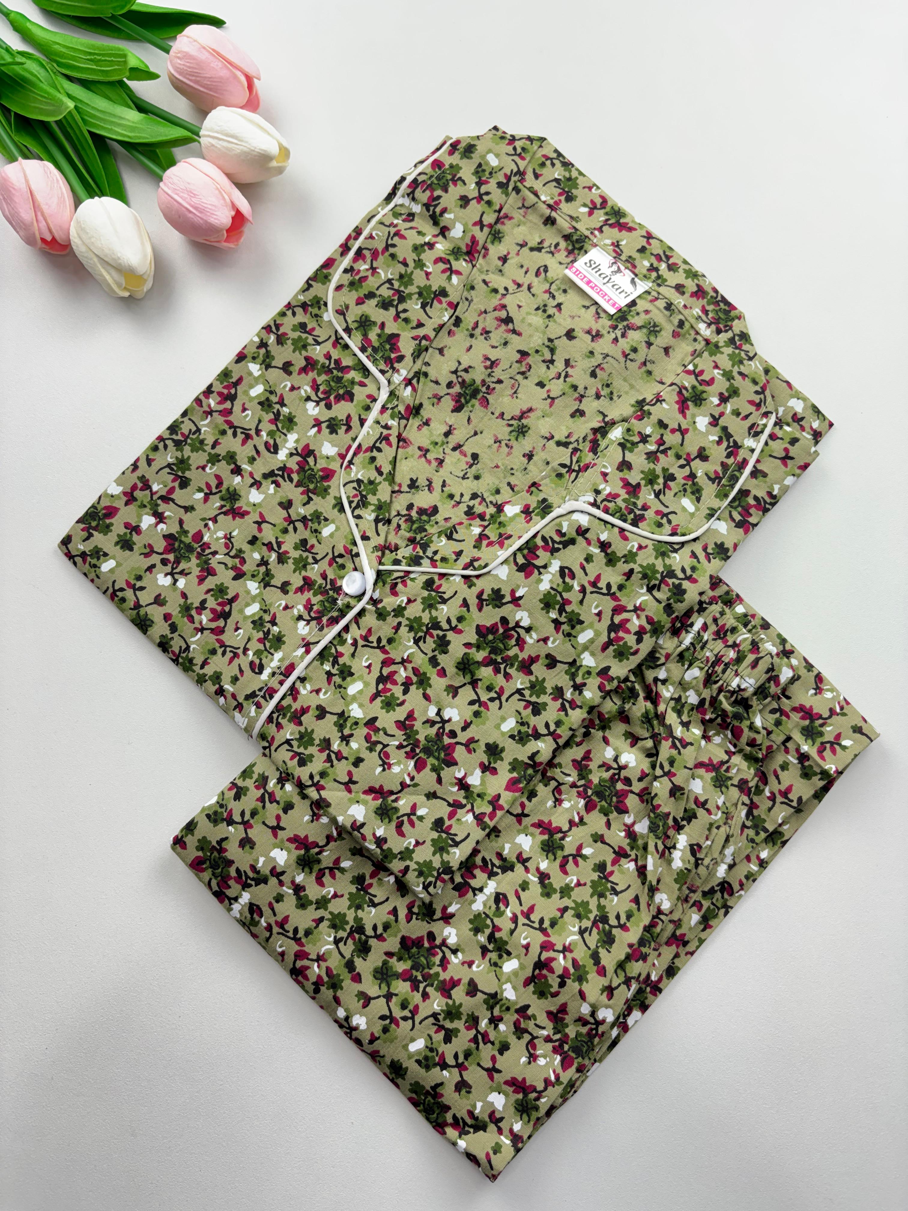 SS7084 Women’s Cotton Shirt and Pajama Set