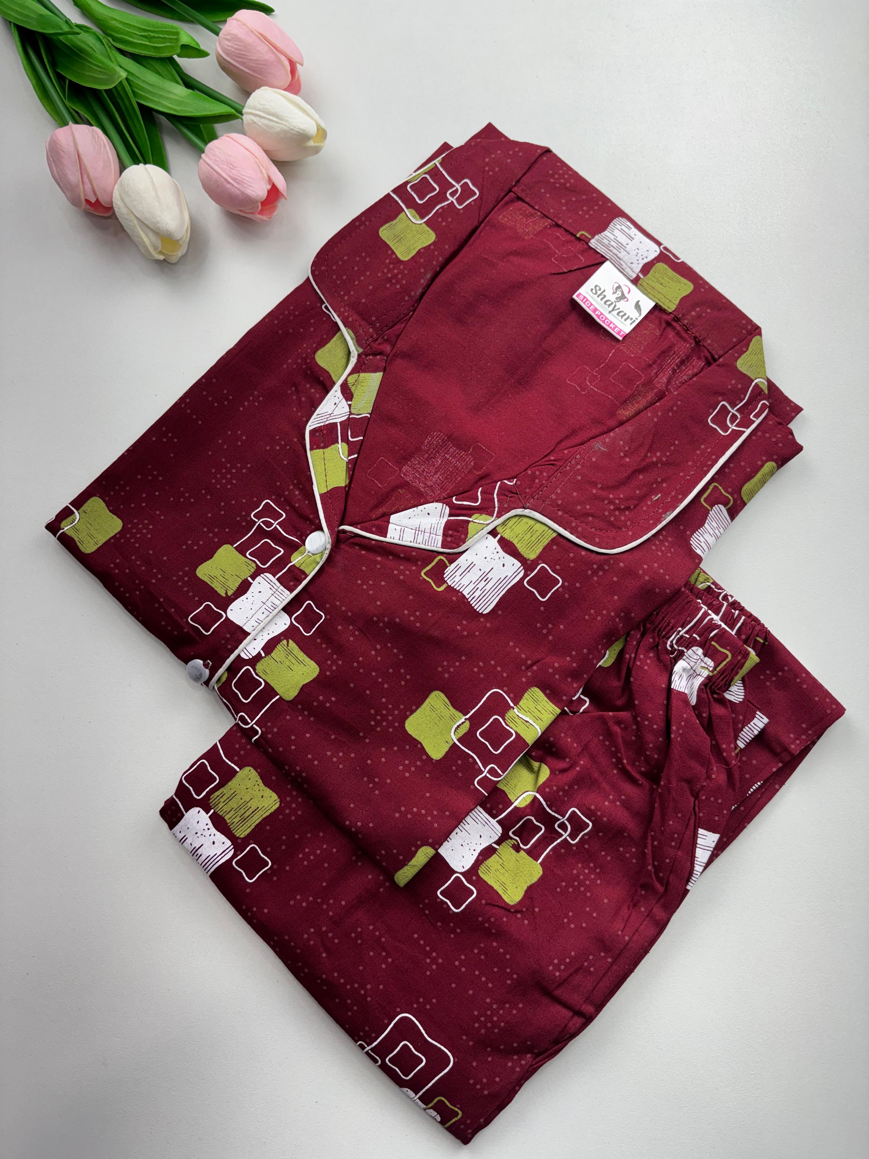 SS7099 Women’s Cotton Shirt and Pajama Set