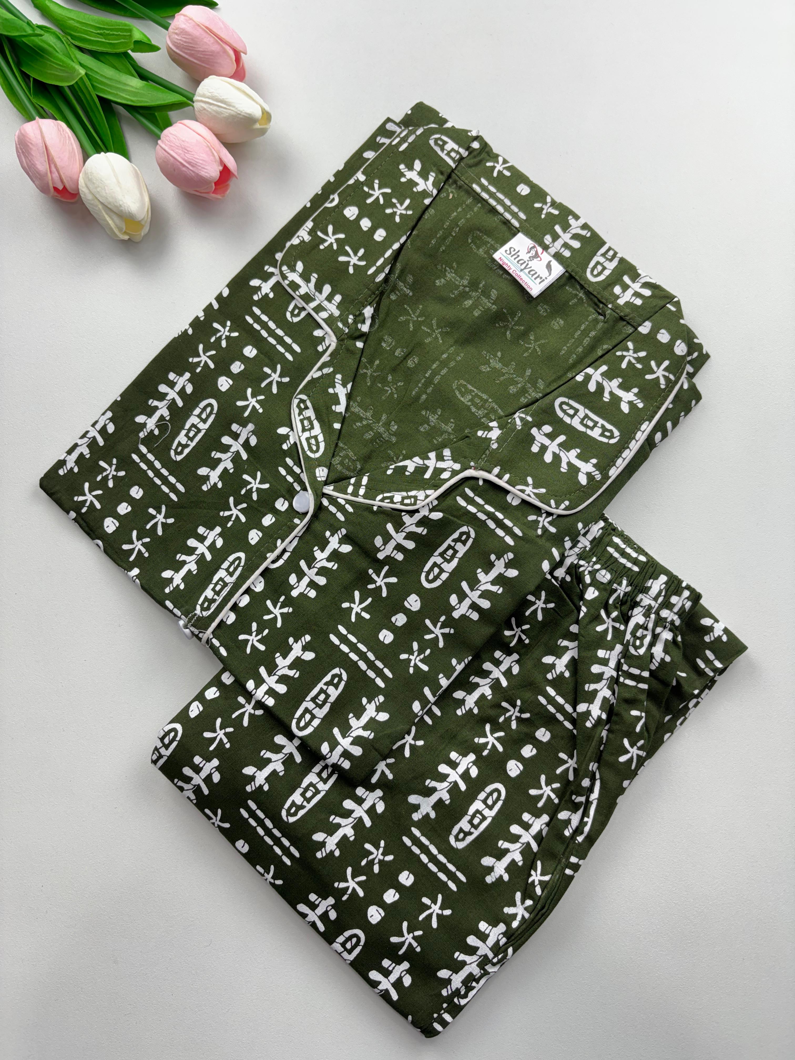 SS7092 Women’s Cotton Shirt and Pajama Set