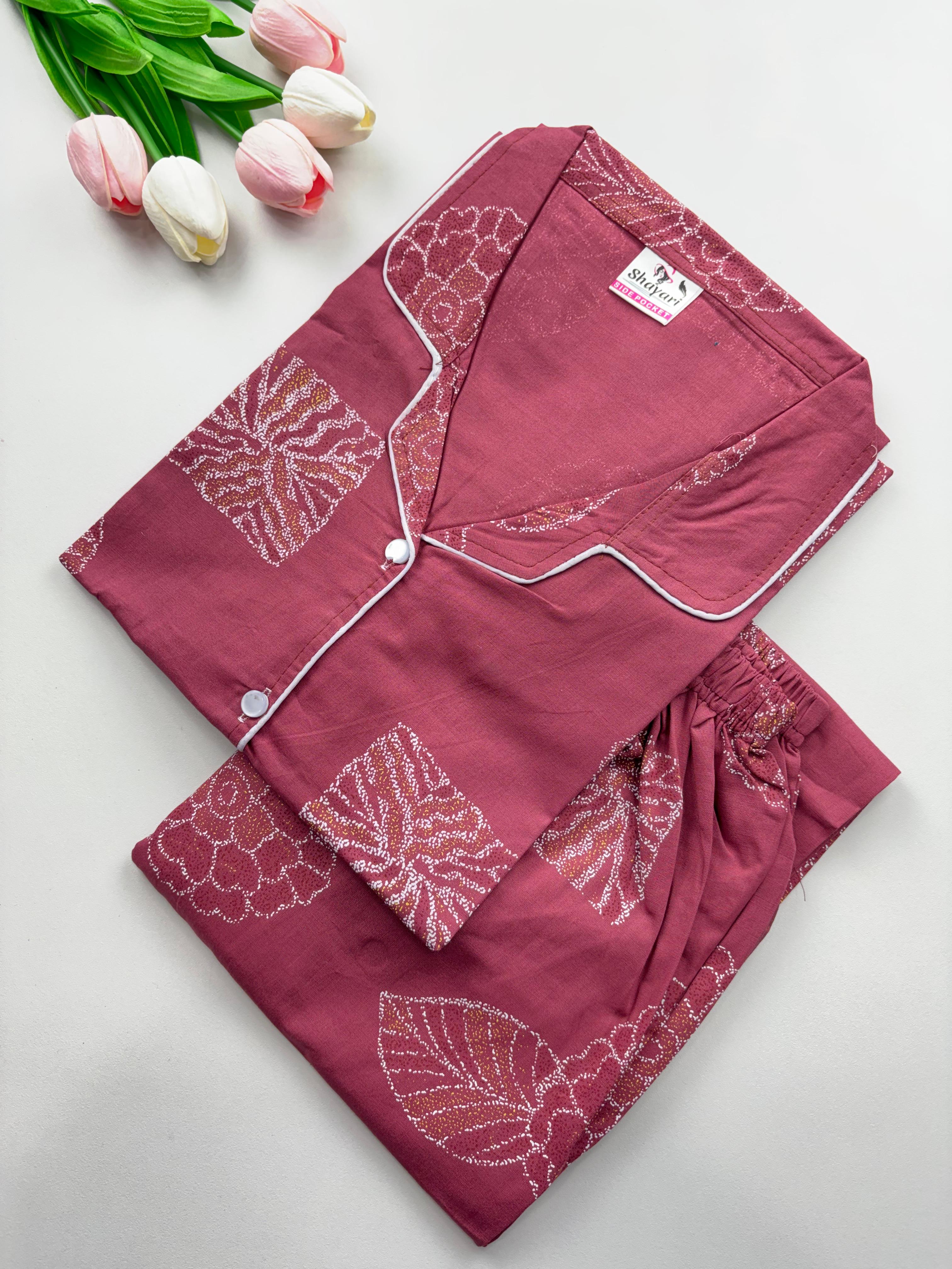 SS7107 Women’s Cotton Shirt and Pajama Set