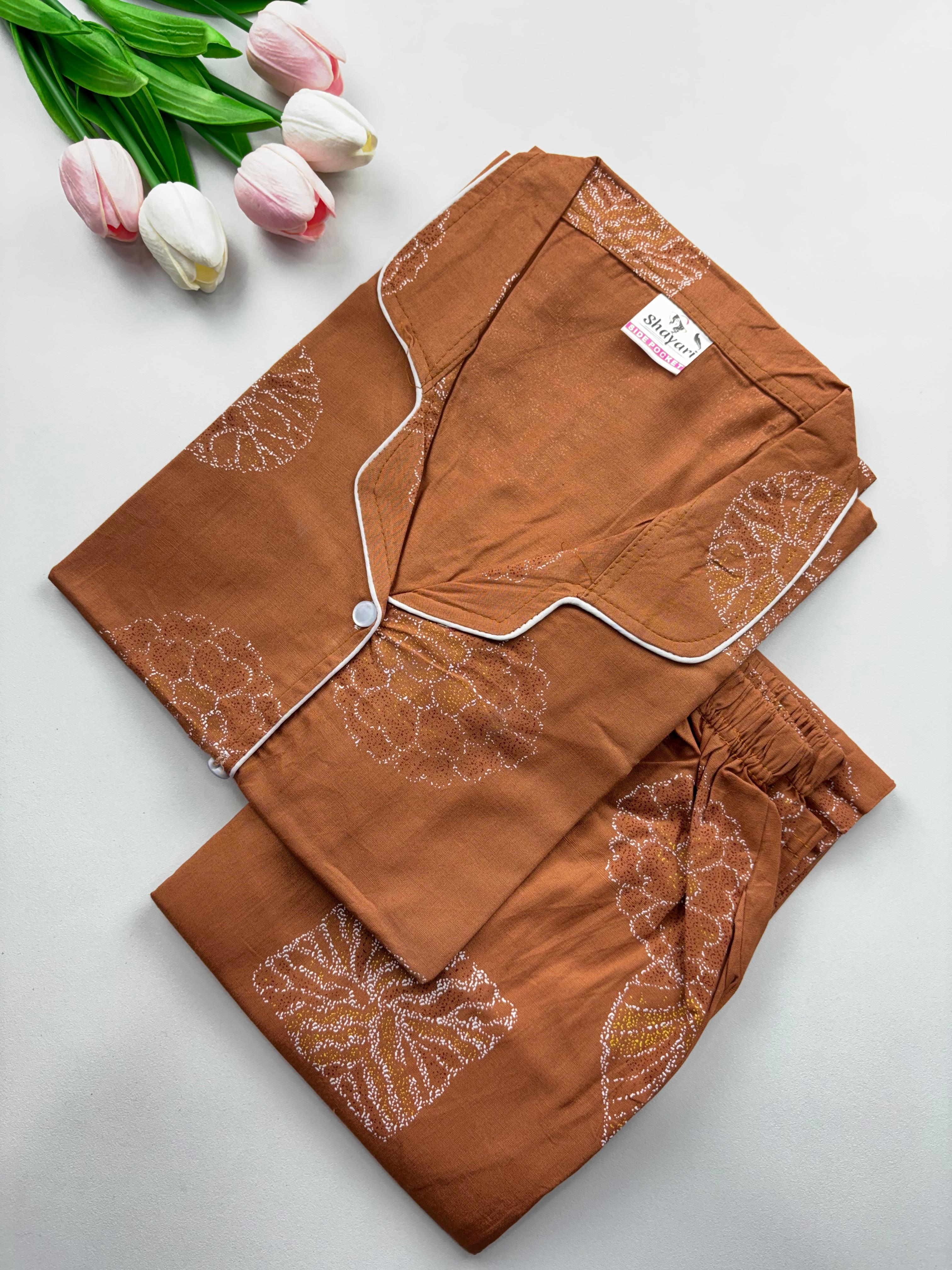 SS7108 Women’s Cotton Shirt and Pajama Set