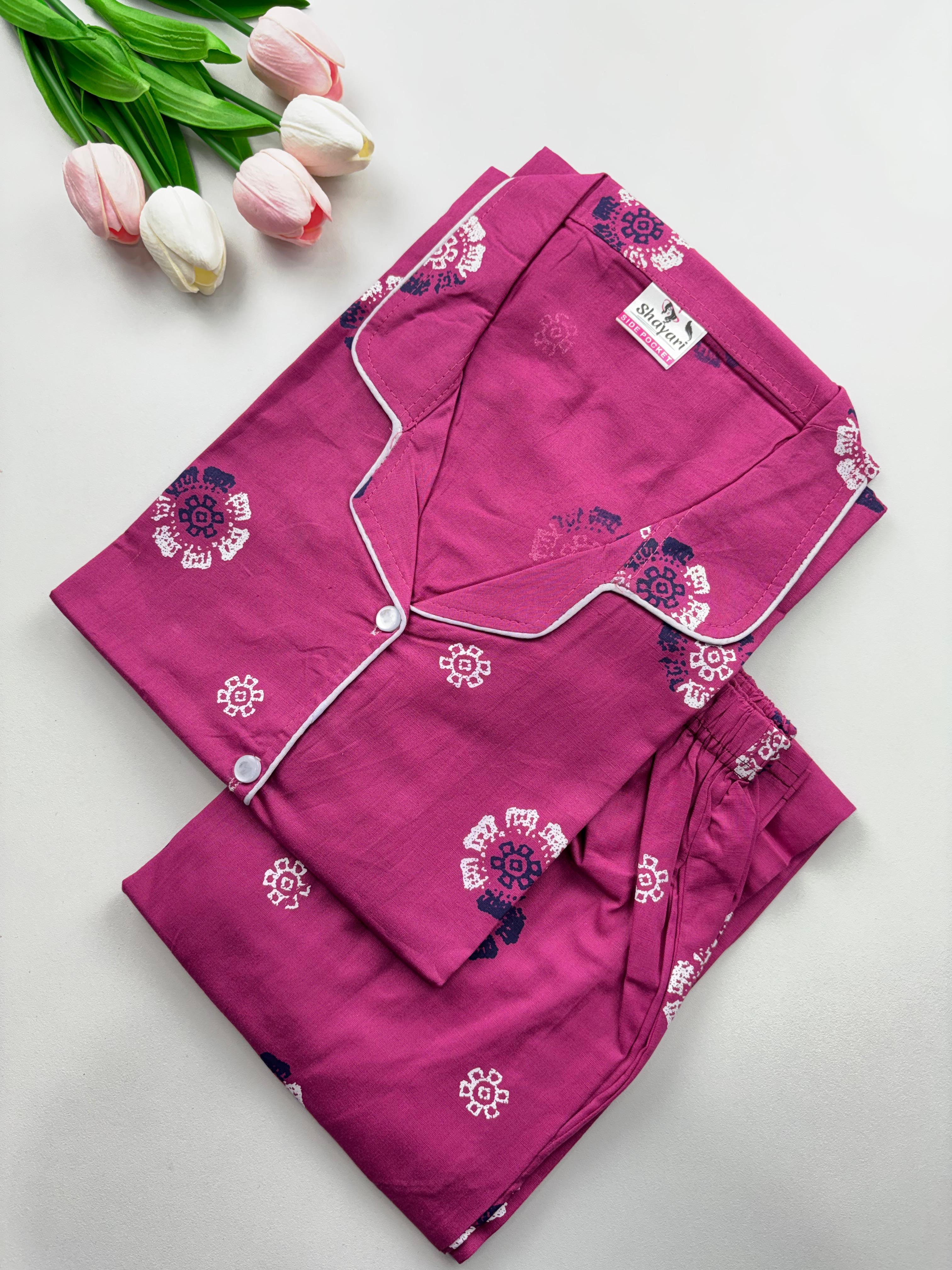SS7101 Women’s Cotton Shirt and Pajama Set