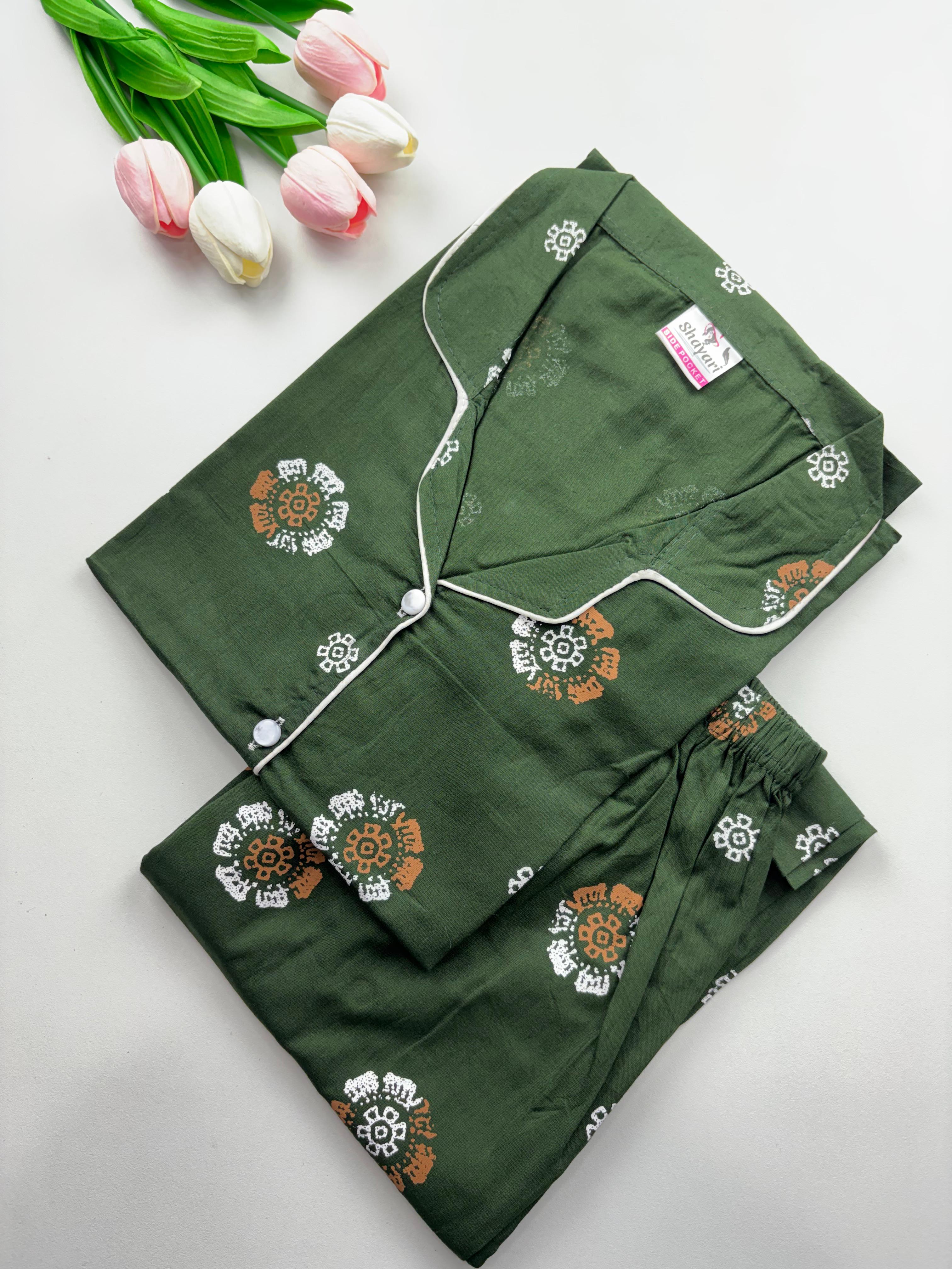 SS7103 Women’s Cotton Shirt and Pajama Set