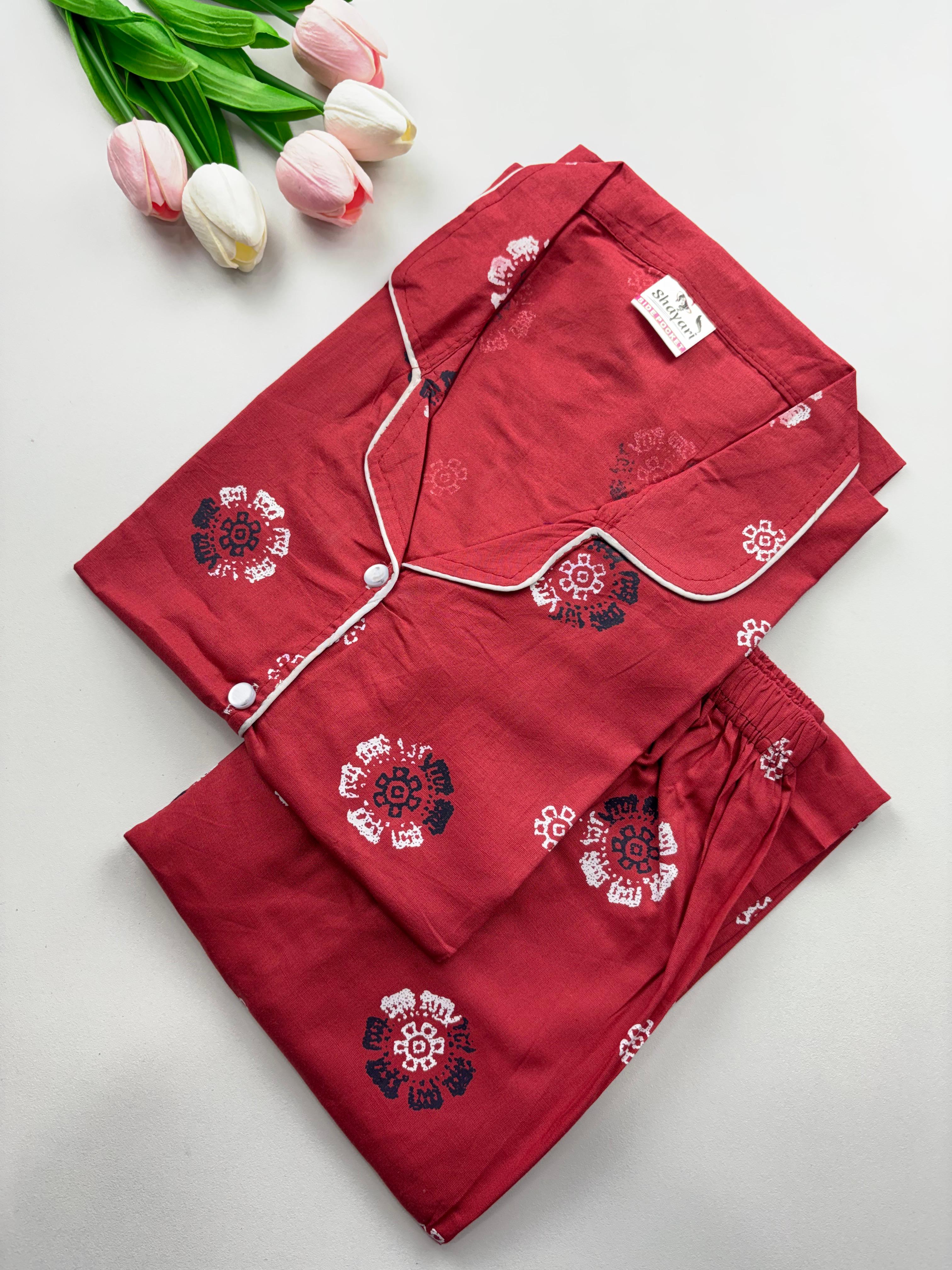 SS7104 Women’s Cotton Shirt and Pajama Set