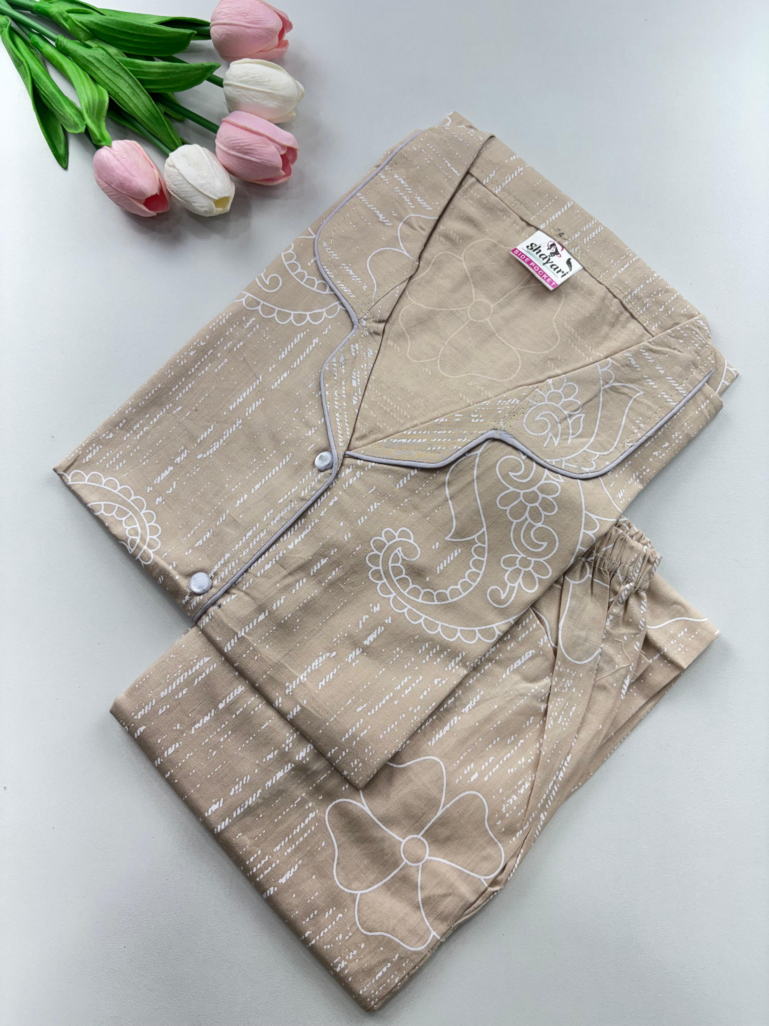 SS7127 Women’s Cotton Shirt and Pajama Set