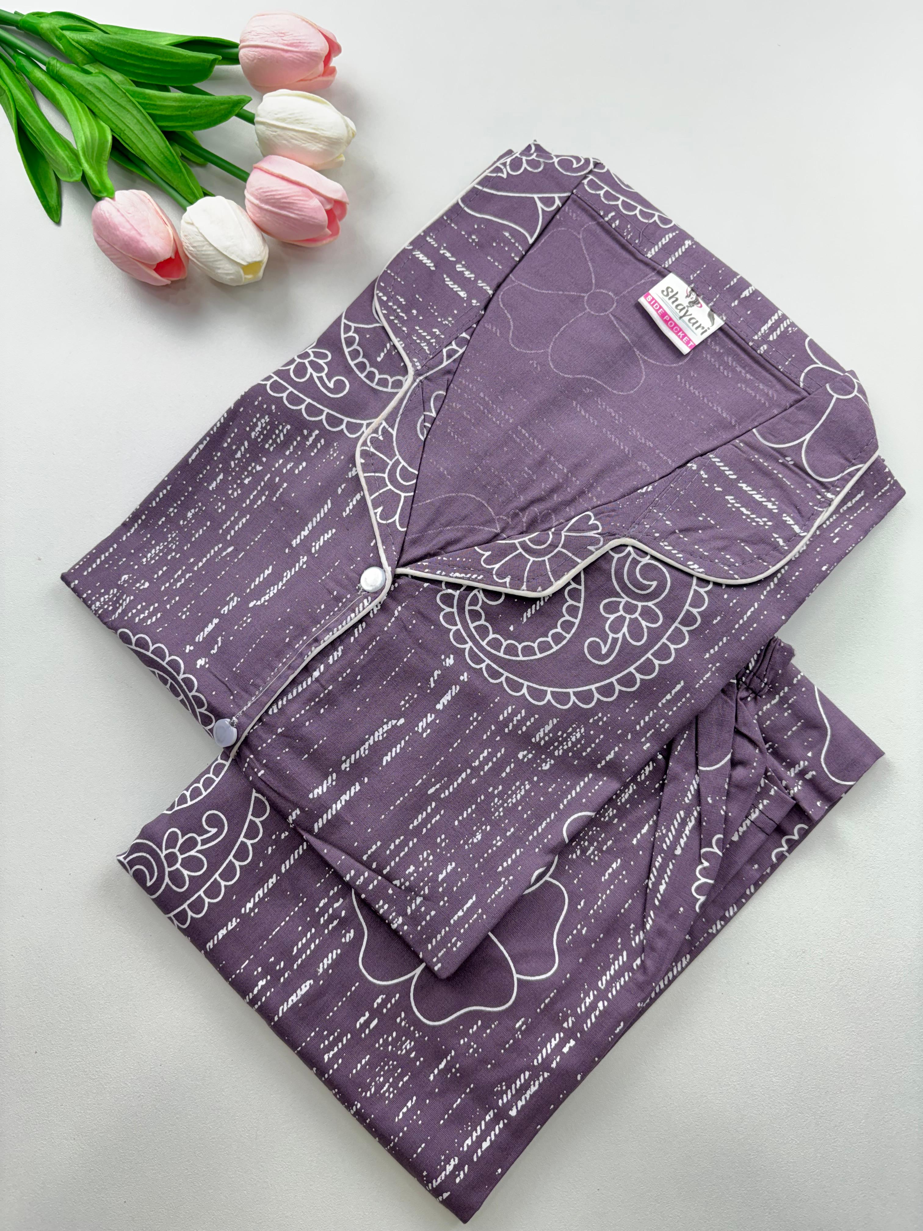 SS7128 Women’s Cotton Shirt and Pajama Set
