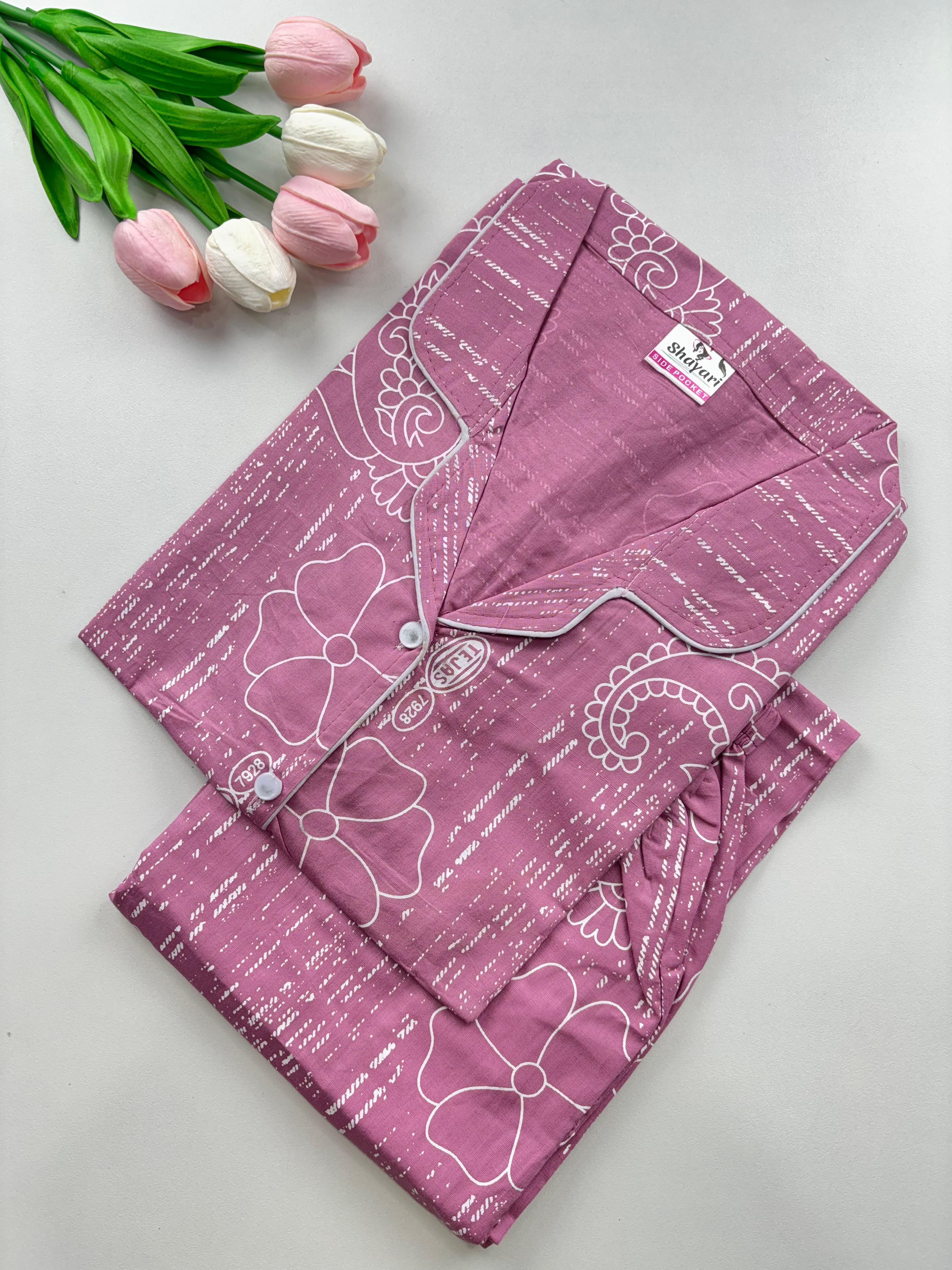 SS7129 Women’s Cotton Shirt and Pajama Set