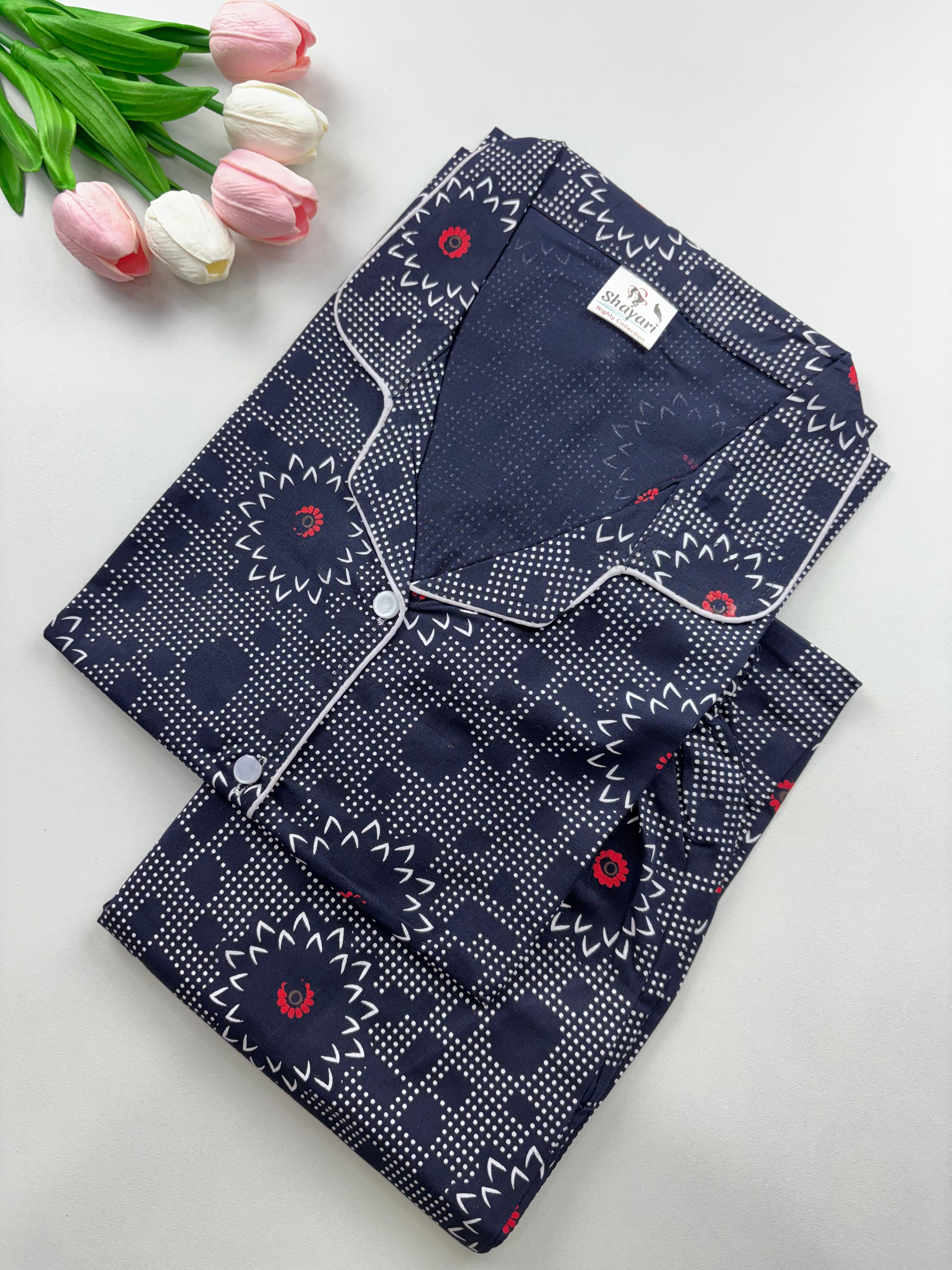 SS7132 Women’s Cotton Shirt and Pajama Set
