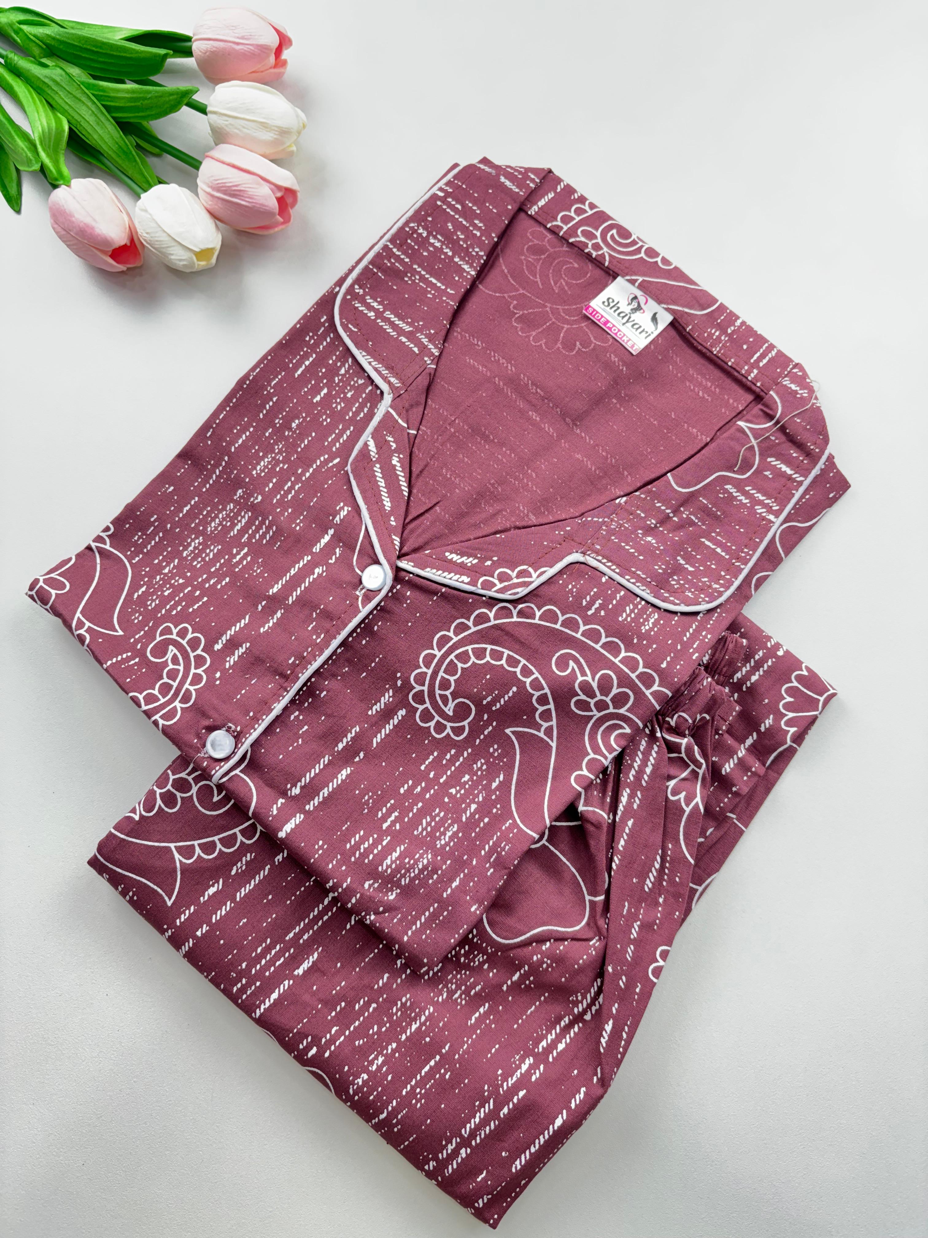 SS7125 Women’s Cotton Shirt and Pajama Set