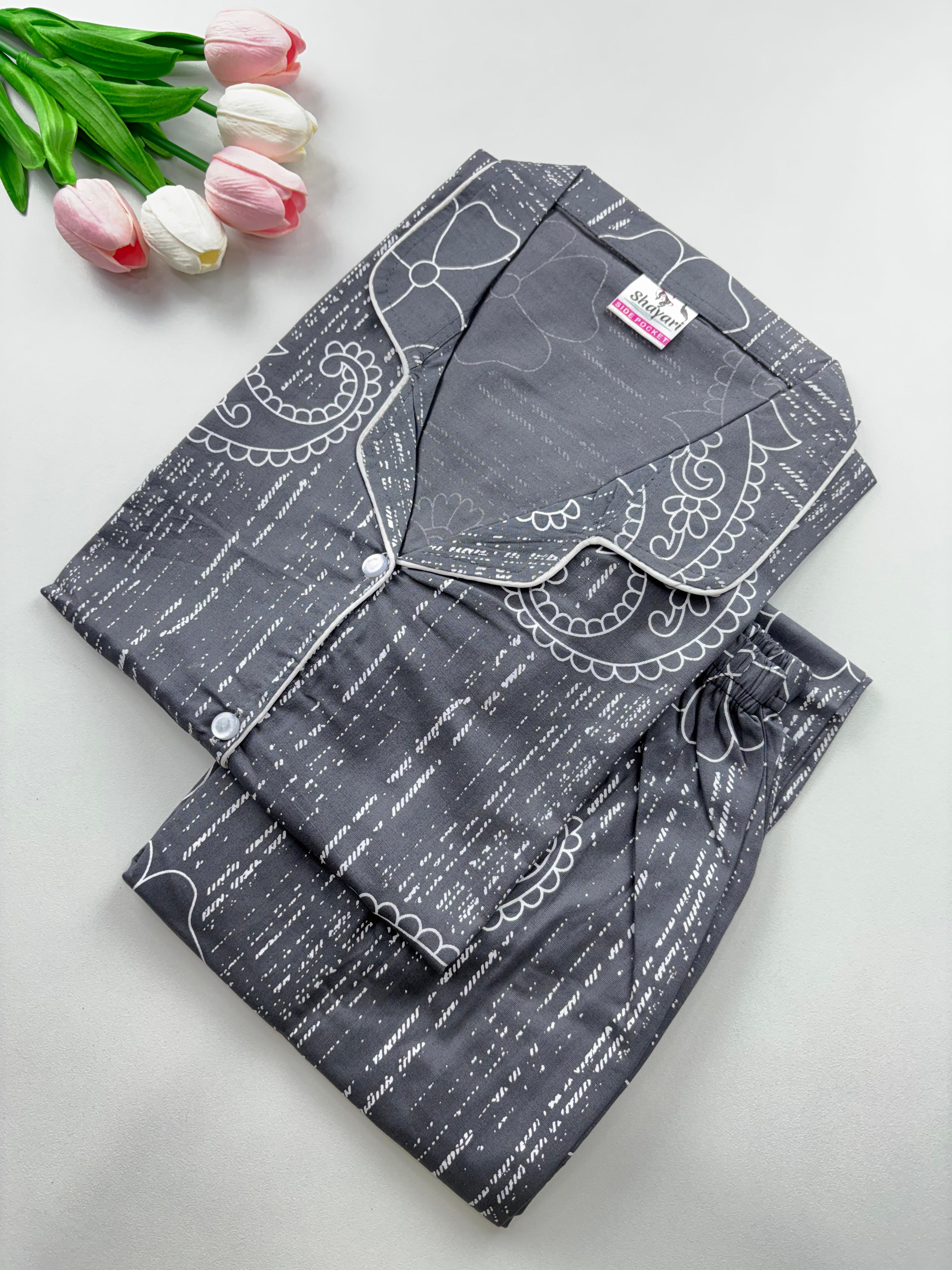 SS7126 Women’s Cotton Shirt and Pajama Set