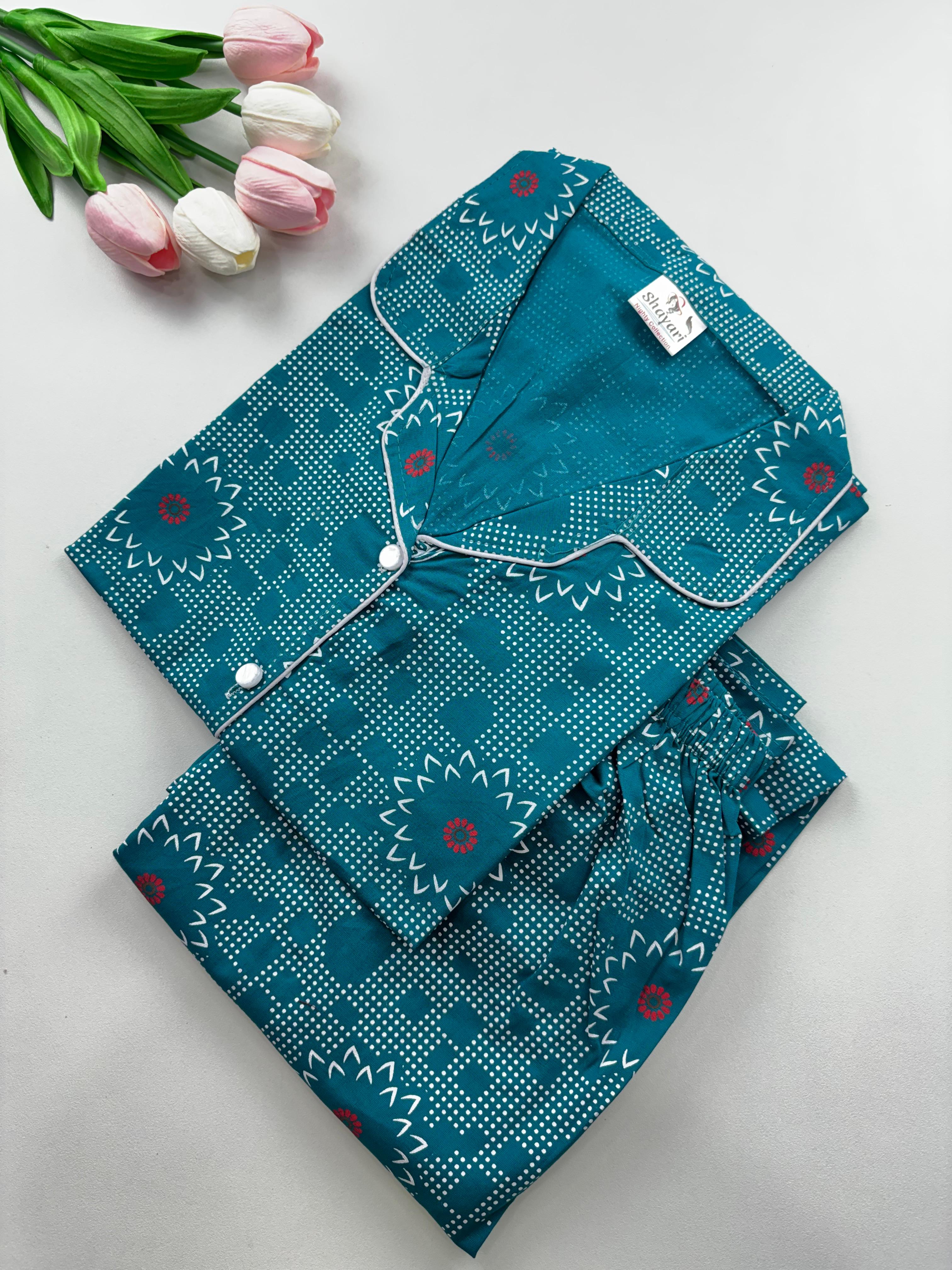 SS7133 Women’s Cotton Shirt and Pajama Set