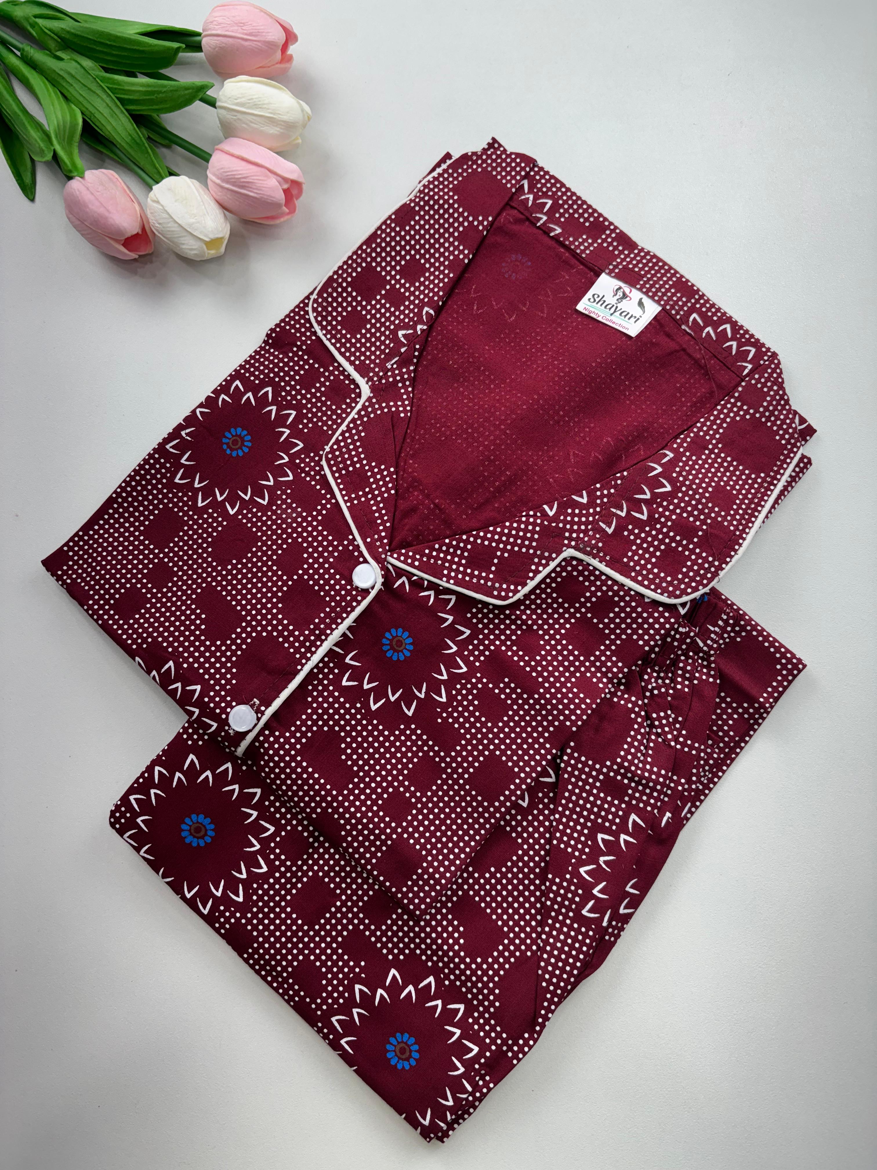 SS7134 Women’s Cotton Shirt and Pajama Set
