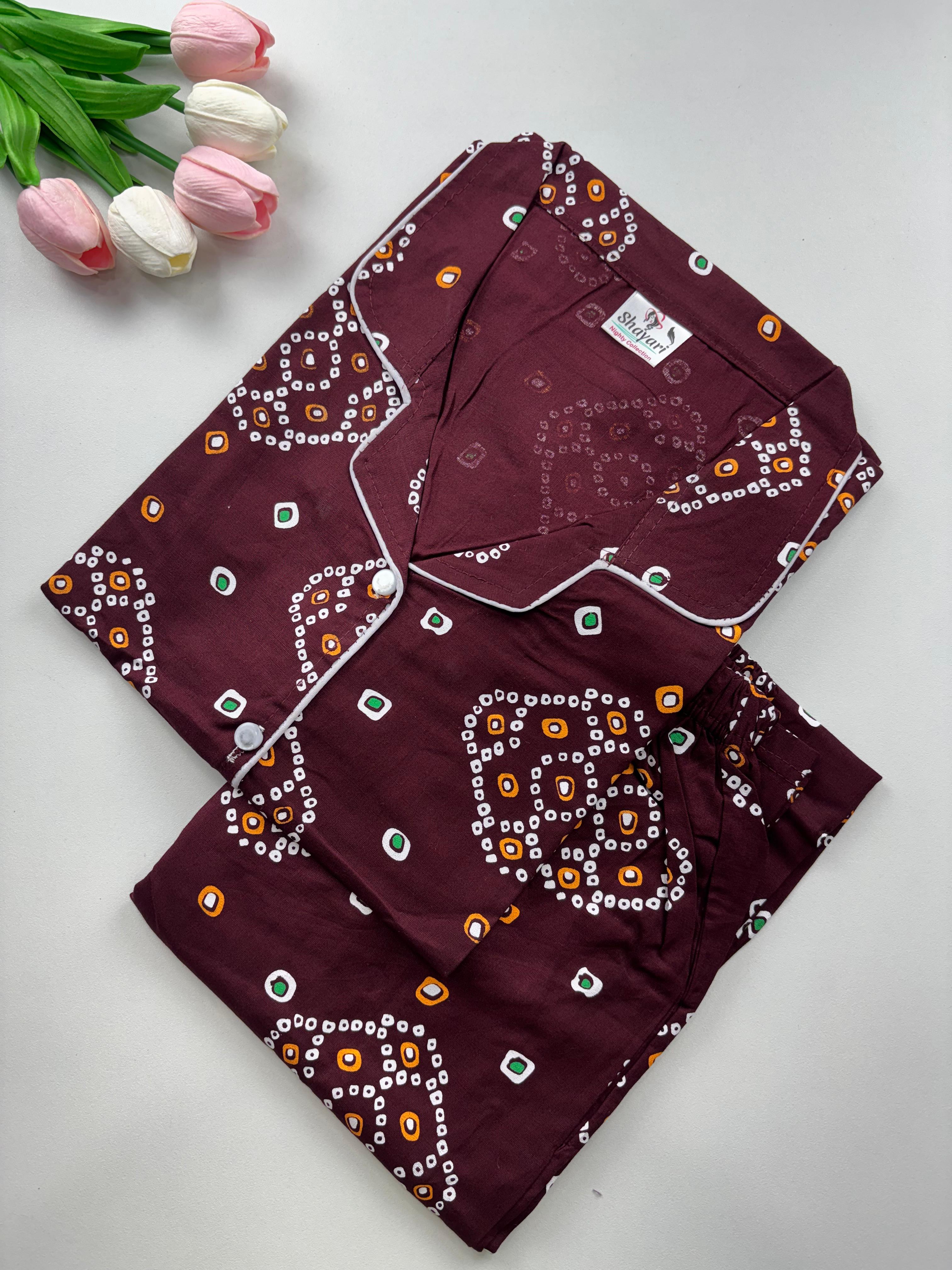 SS7138 Women’s Cotton Shirt and Pajama Set