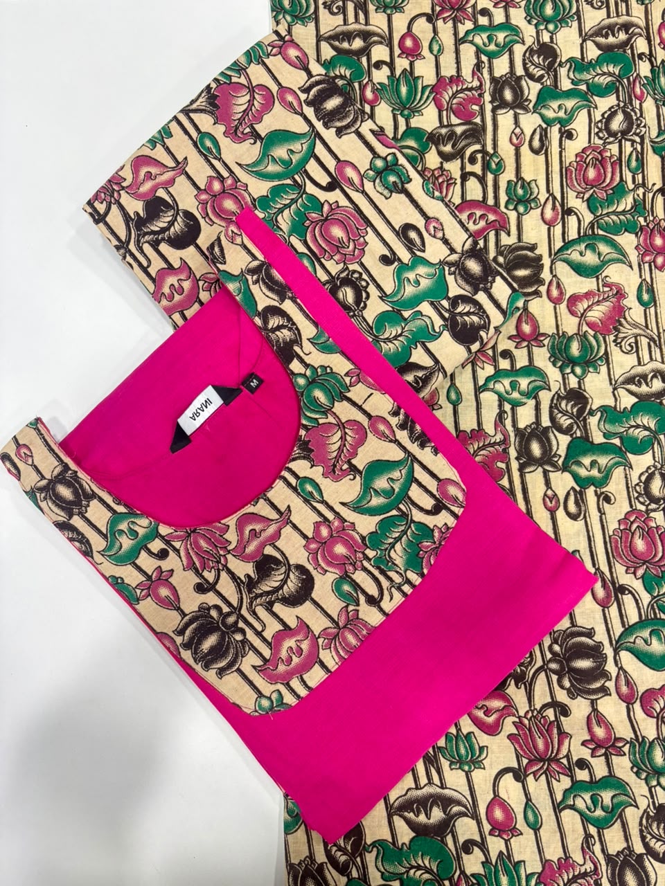 SS7166 Kalamkari Cotton Salwar Set - Lotus