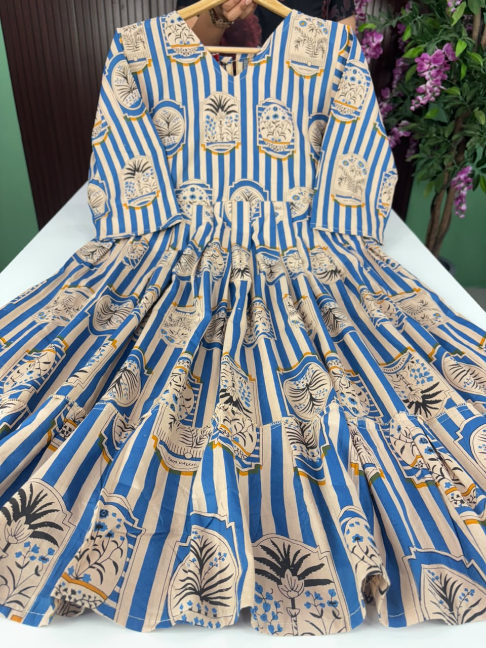 SS7203 Kalamkari Printed Cotton Frock